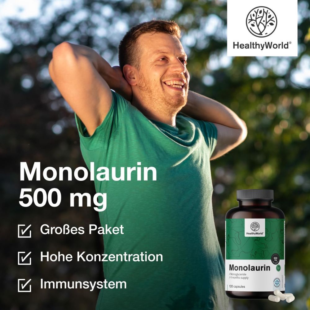 Mann mit Monolaurin 500 mg Dose, "Großes Paket".