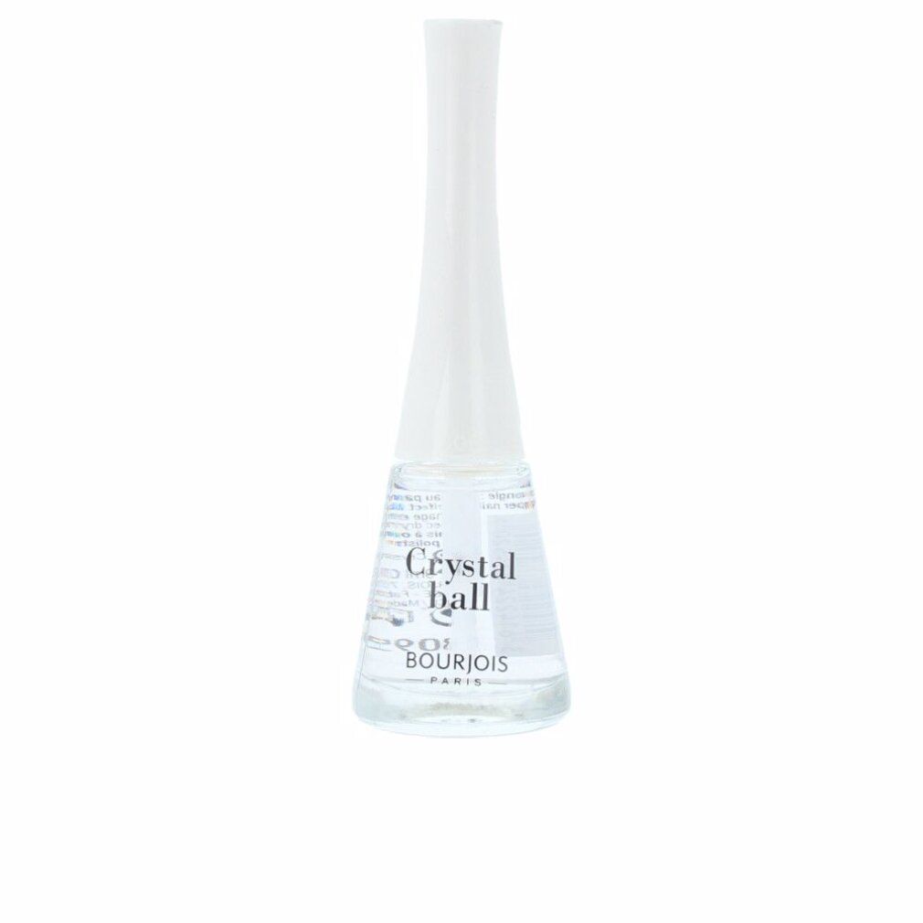 Nagellackflasche mit weißem Deckel. Aufschrift: Crystal ball, Bourjois Paris.