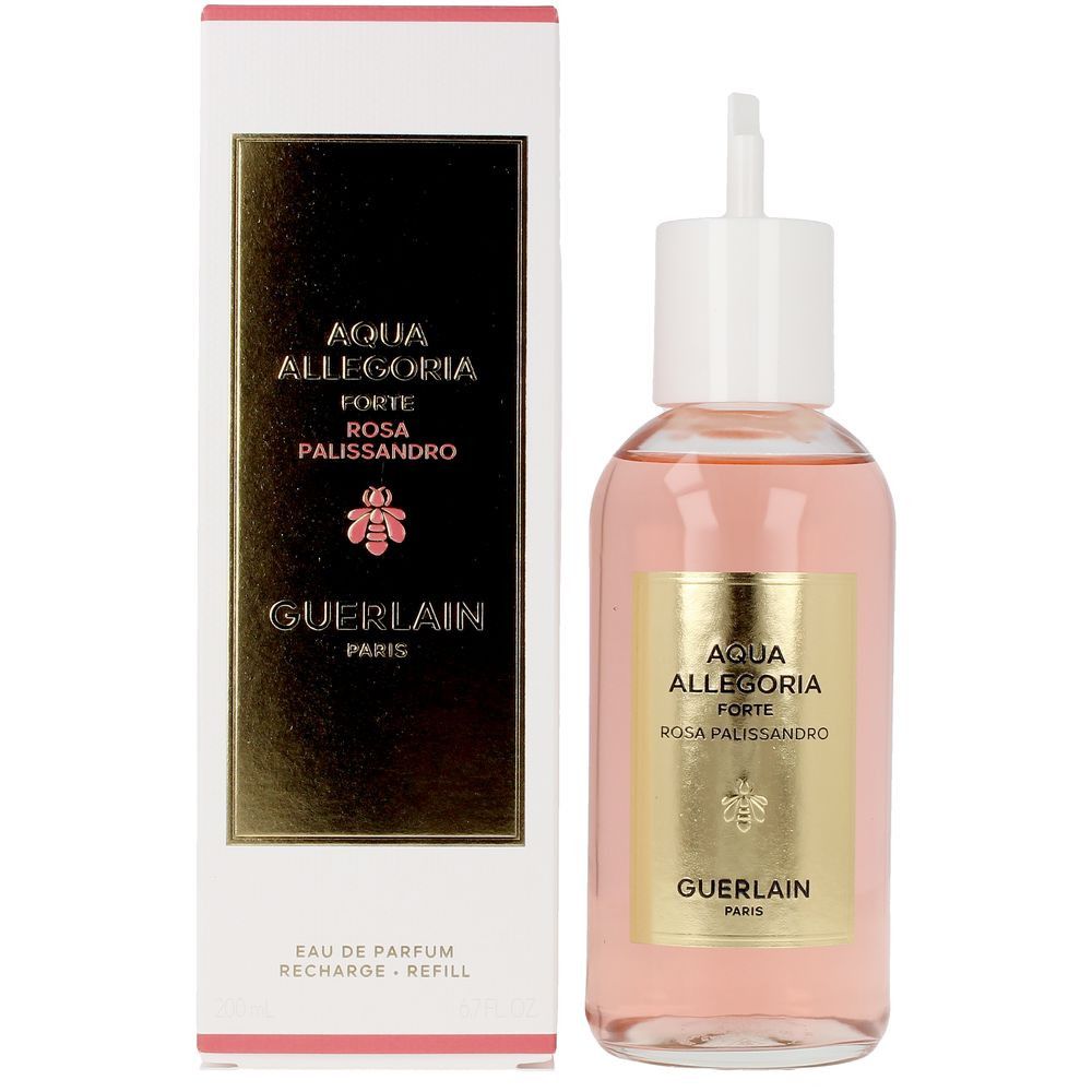 Rosa Palissandro Eau de Parfum Nachfüllung. Flakon mit weißem Verschluss und goldfarbenem Etikett. Karton mit Logo und Produktnamen.