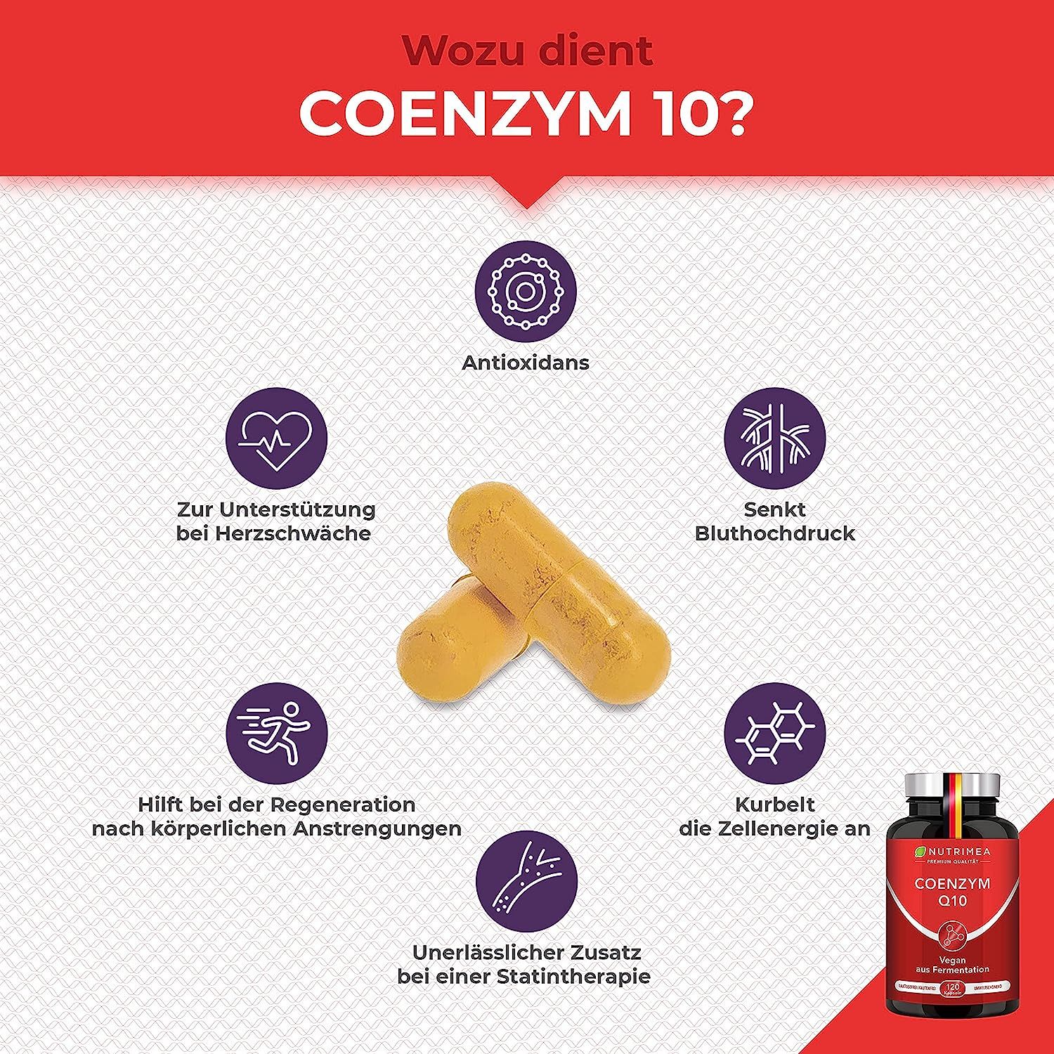 Nutrimea PREMIUM COENZYM Q10 Hochdosiert | Vegane