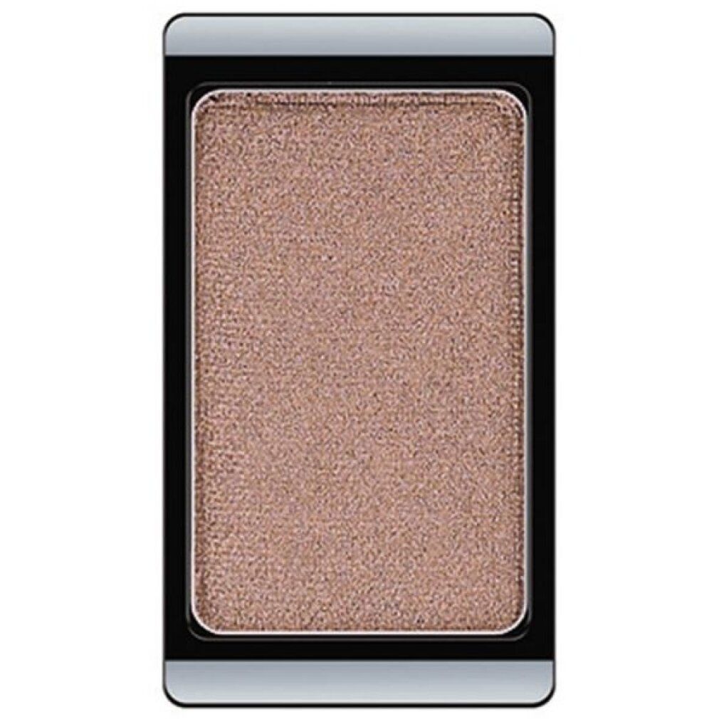 Rechteckiger Lidschatten in hellem Braunton, in schwarzem Rahmen.