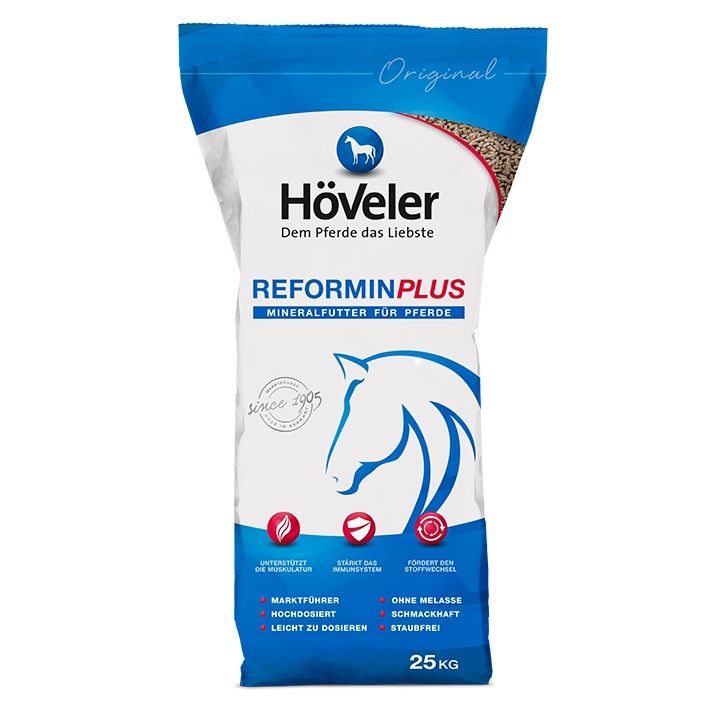 Höveler Reformin plus Mineralfutter für Pferde, 25 kg Sack.