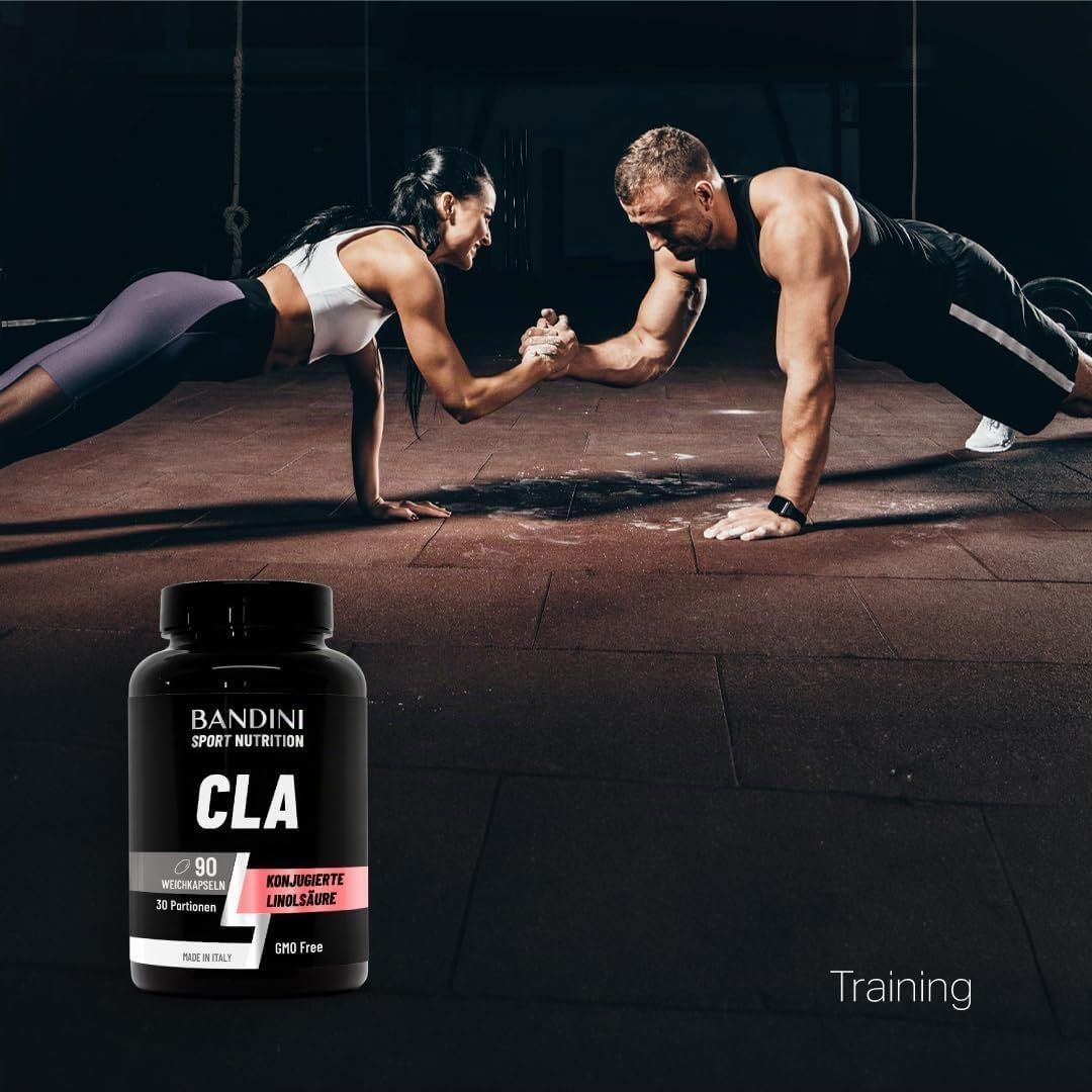 Bandini Sport Nutrition CLA Dose mit 90 Weichkapseln.