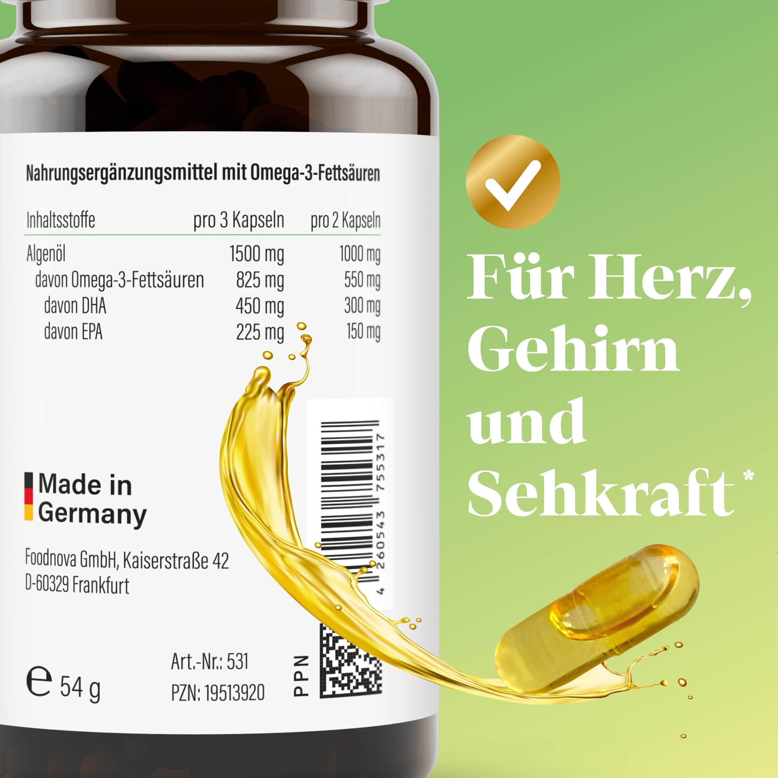 Omega 3 vegan aus Algenöl - von NovaNature®