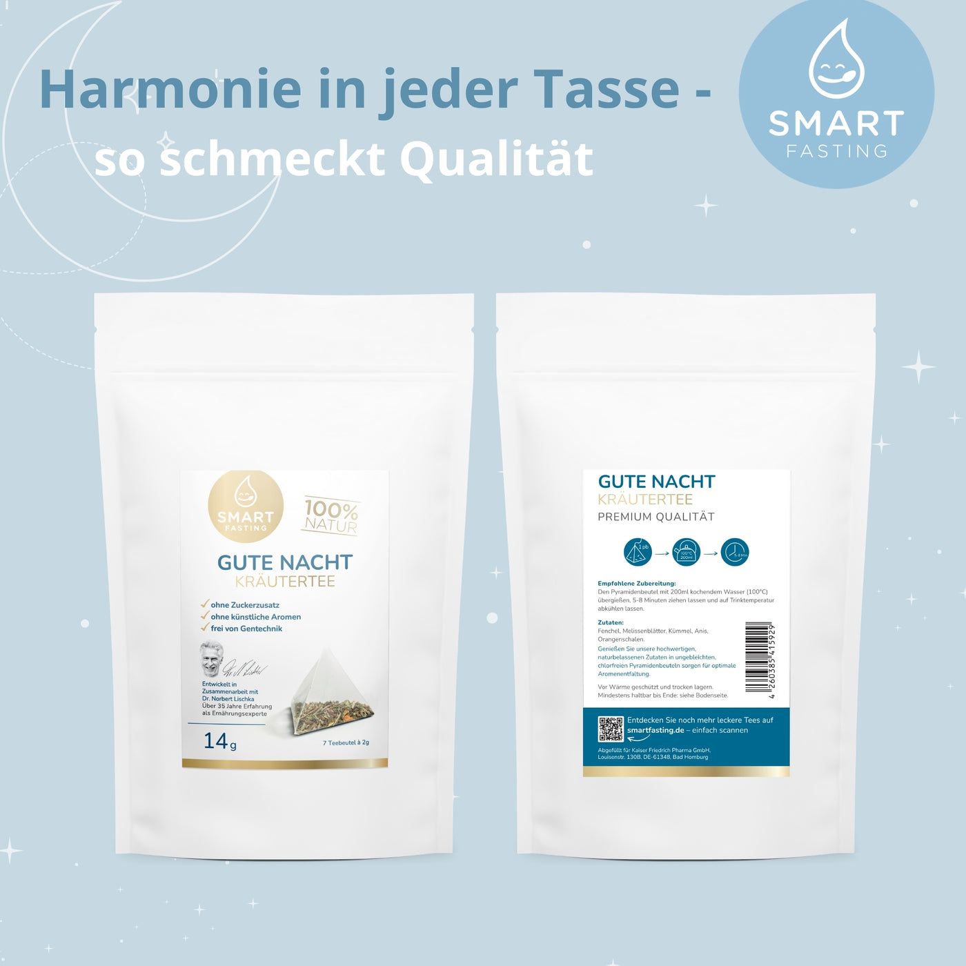 Smart Fasting® Kräutertee - Gute Nacht - 100% Natur, vegan, hochwertig