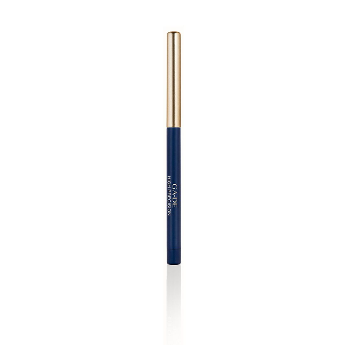 Blauer Eyeliner mit goldfarbener Kappe. Aufschrift: GA-DE HIGH PRECISION.