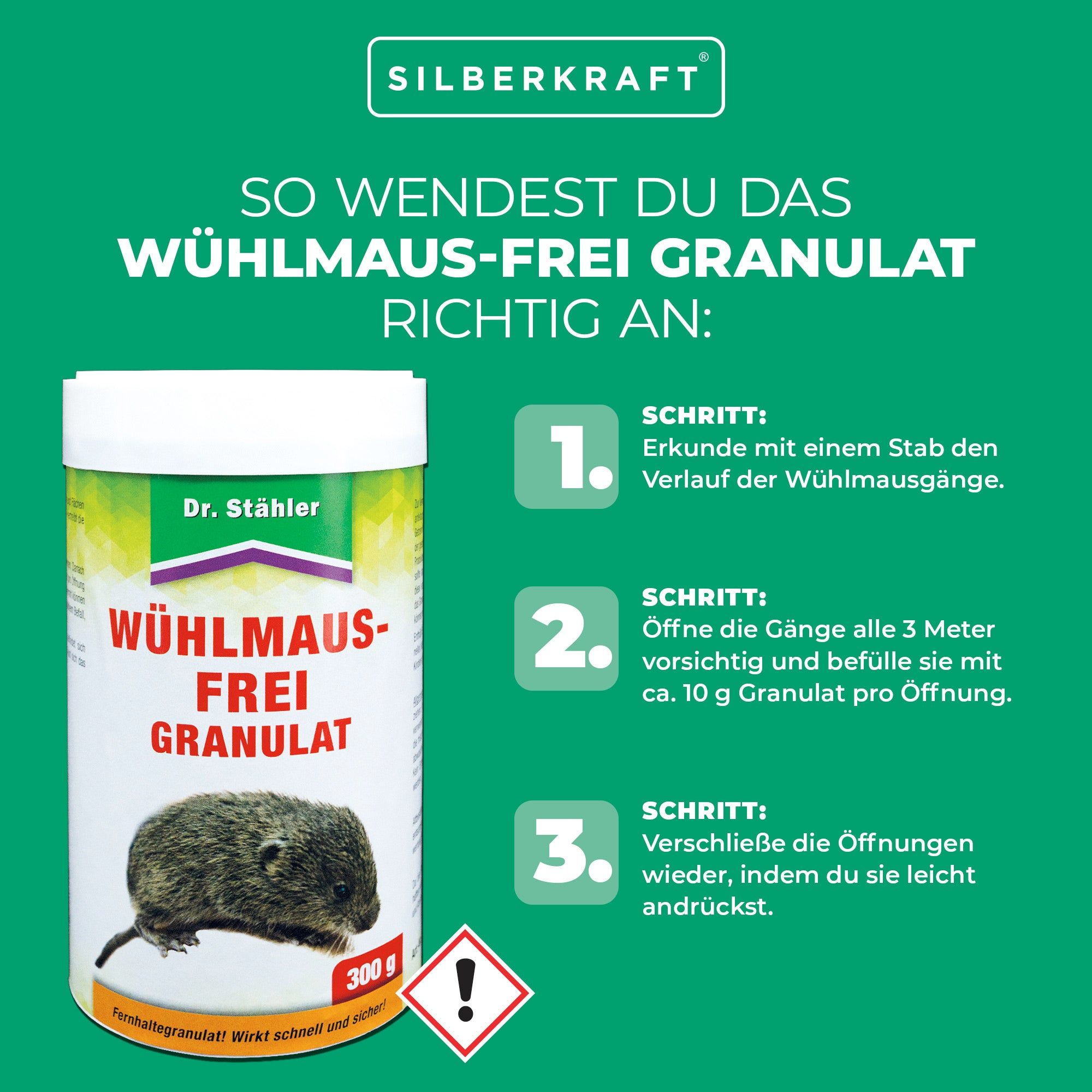 SILBERKRAFT Wühlmaus-Frei Granulat