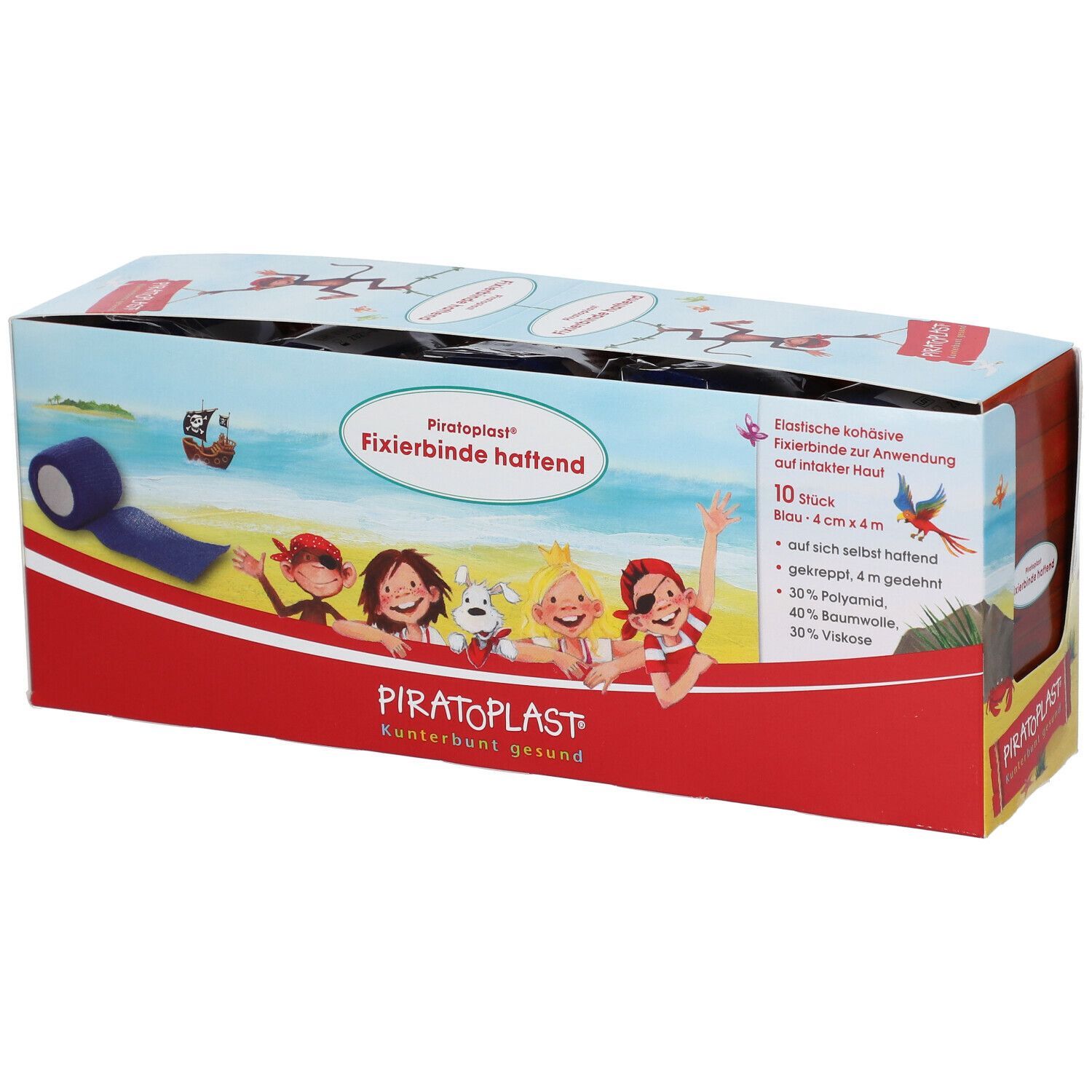 Piratoplast® Fixierbinde 4 cm x 4 m blau