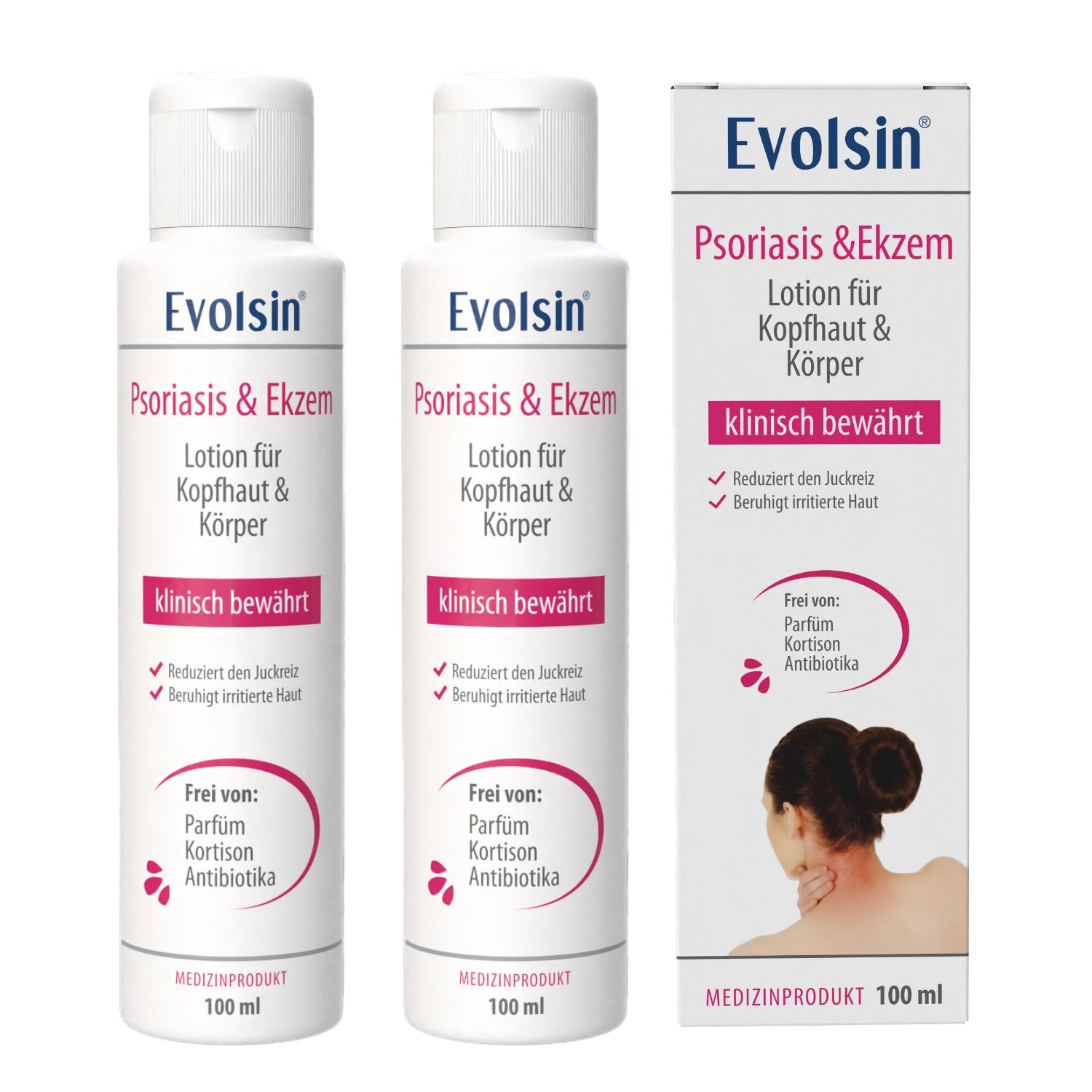 Evolsin® Psoriasis & Ekzem Lotion Doppelpack – Für Kopfhaut & Körper bei trockener Haut