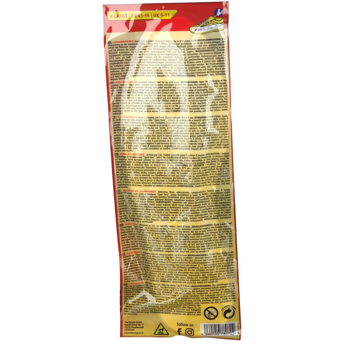 thermopad® Sohlenwärmer Gr. XL EU ab 43