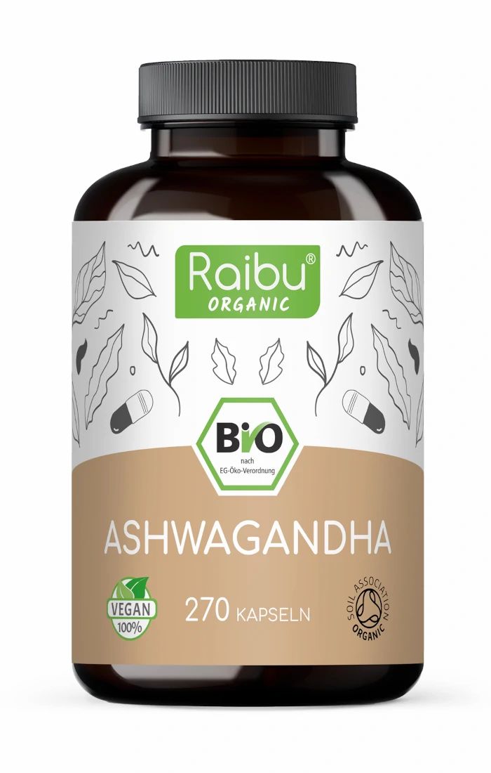 RAIBU BIO Ashwagandha Kapseln Hochdosiert