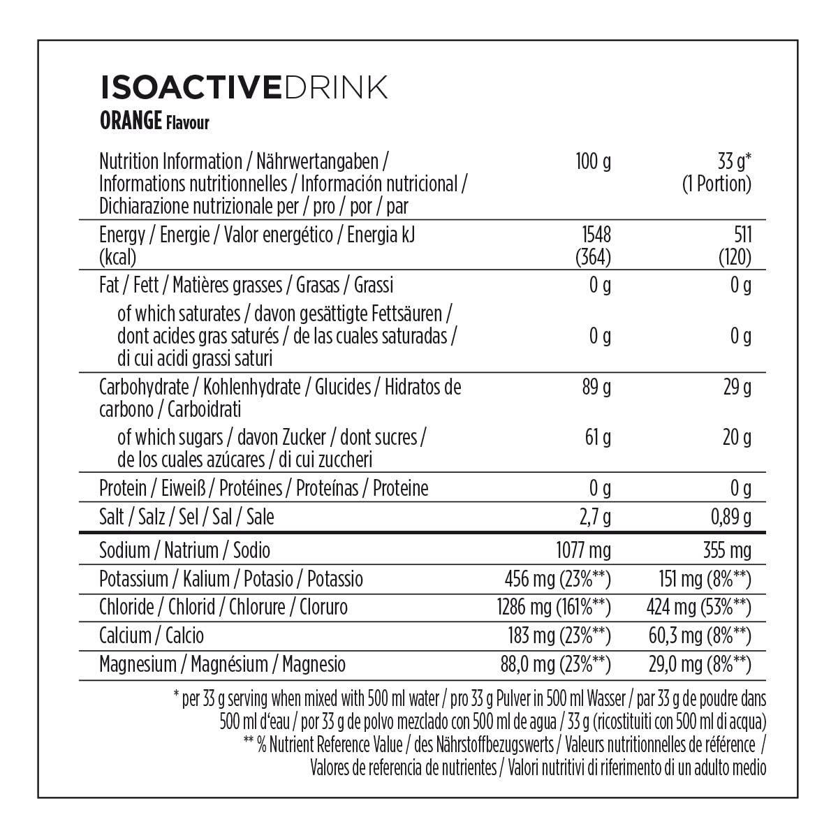 Powerbar Isoactive Orange - Isotonisches Sportgetränk - getrocknet - 5 Elektrolyte + C2MAX