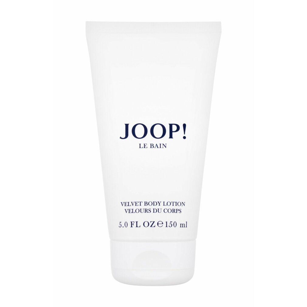 Weiße Tube. JOOP! Le Bain. Velvet Body Lotion. 5.0 FL OZ 150 ml. Produktverpackung.