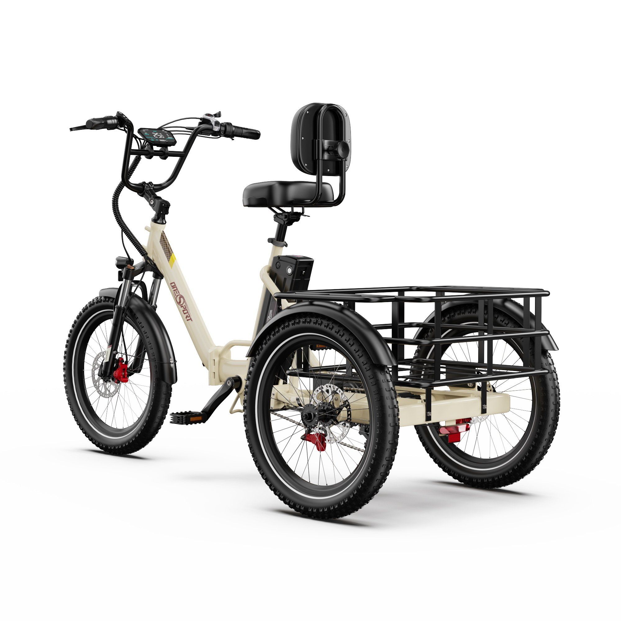 ONESPORT OT30 PRO E-Trike Lastenrad mit 500-W-Motor und 48-V-18-Ah-Akku