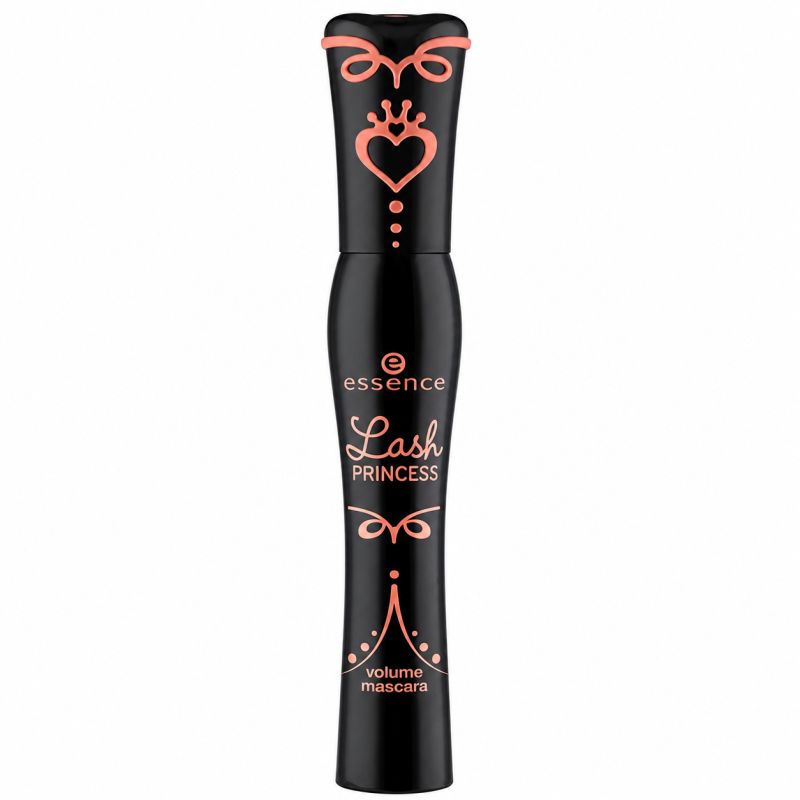 Schwarze Mascara-Flasche von Essence Lash Princess mit Applikator.