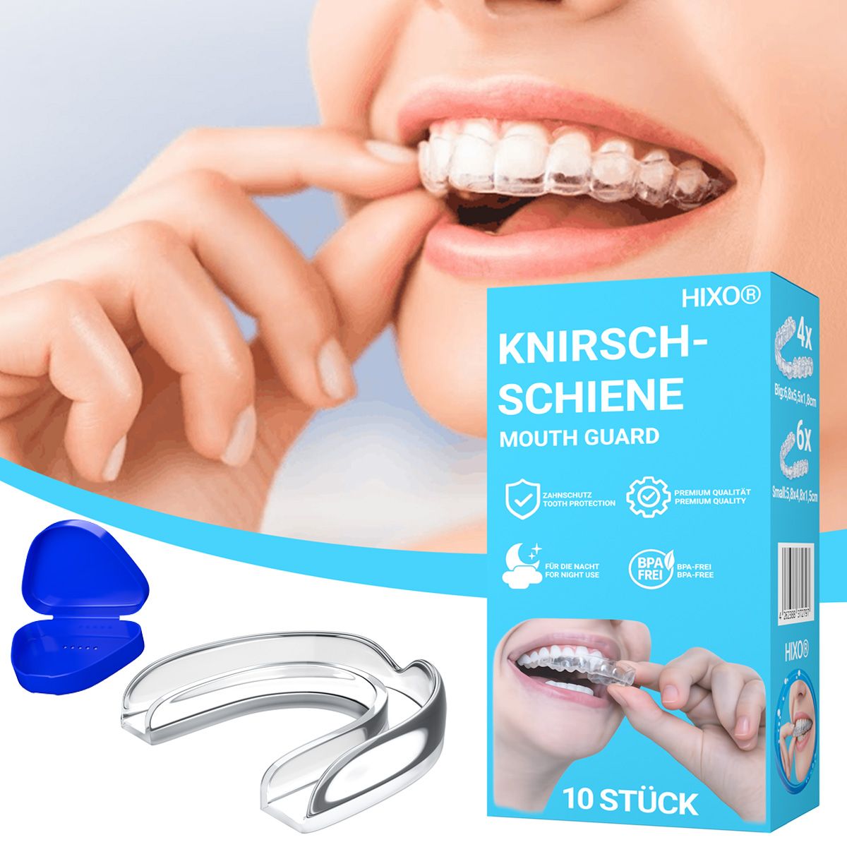 HIXO Knirscherschiene Aufbissschiene BPA-frei (Knirschschiene)