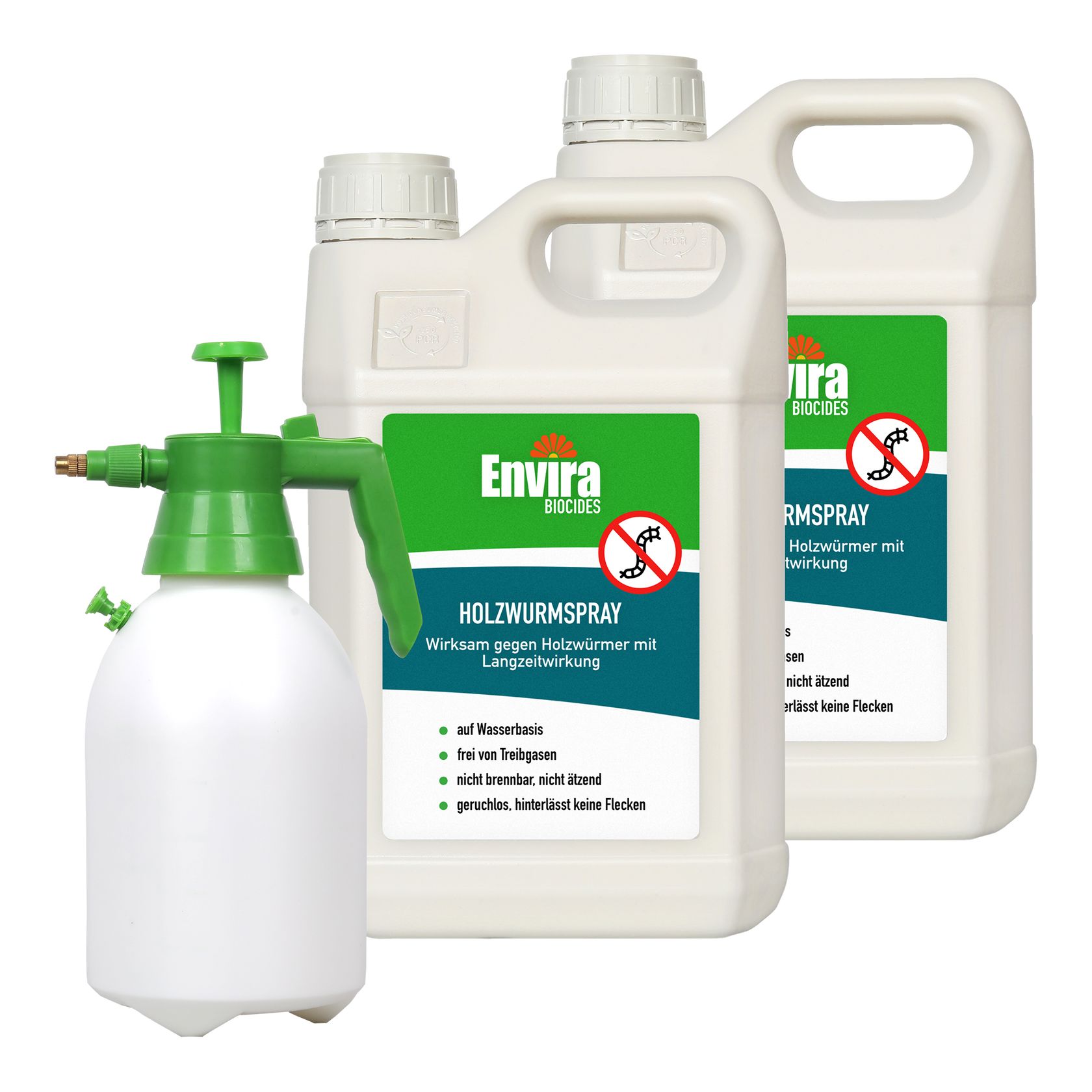 Envira Holzwurmspray mit Drucksprüher im Doppelpack