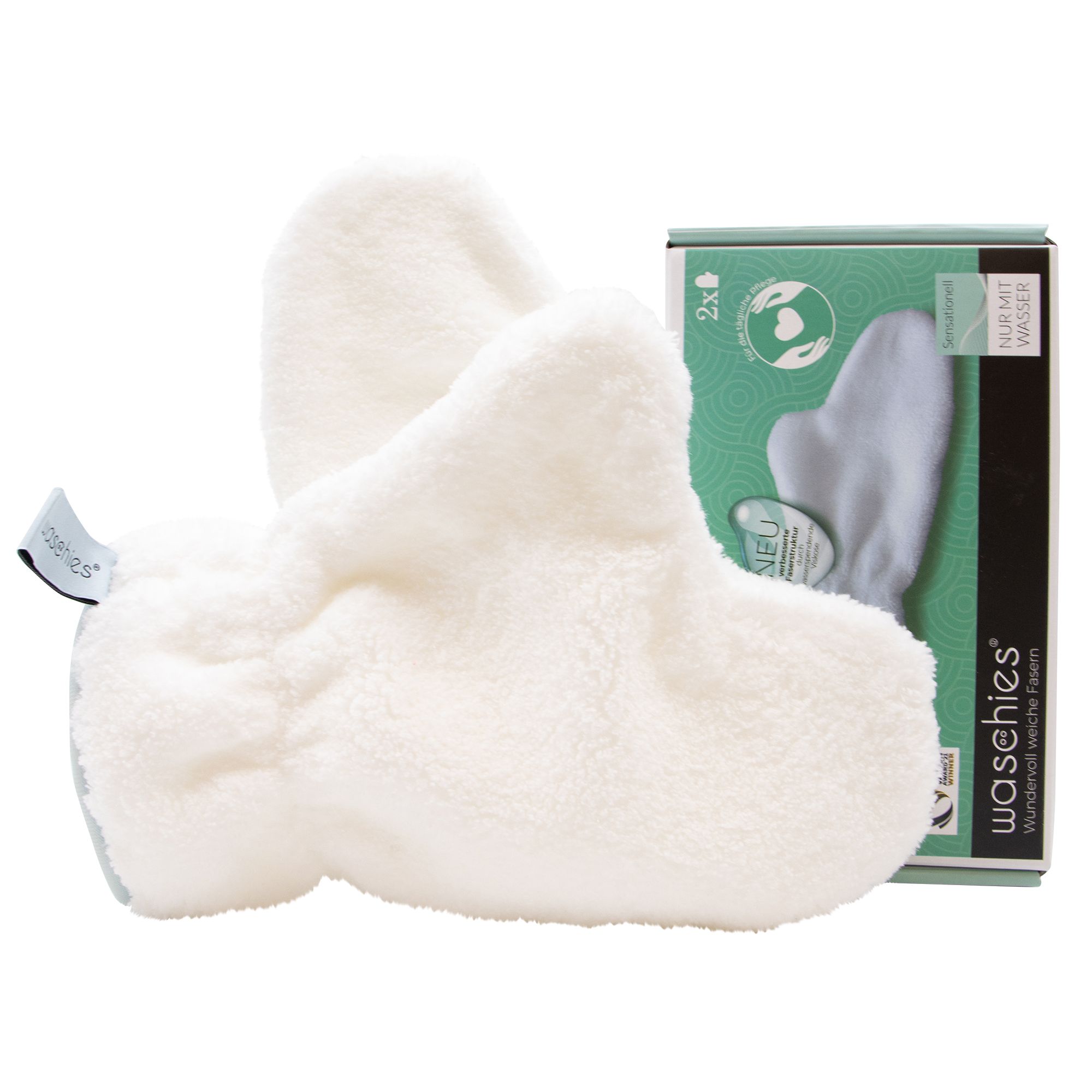 Waschhandschuh weiß, Set