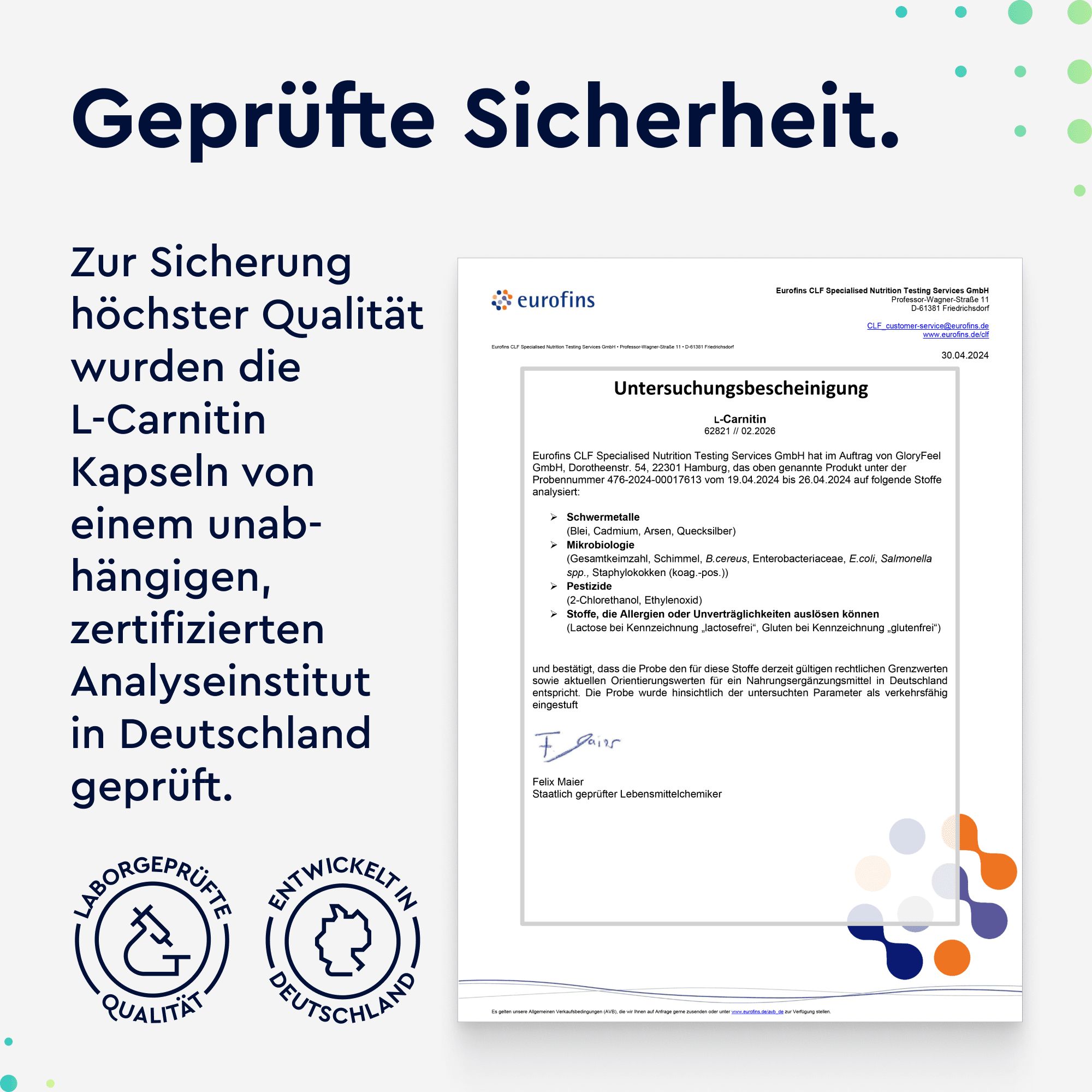 gloryfeel® L-Carnitin Kapseln Carnipure Markenrohstoff