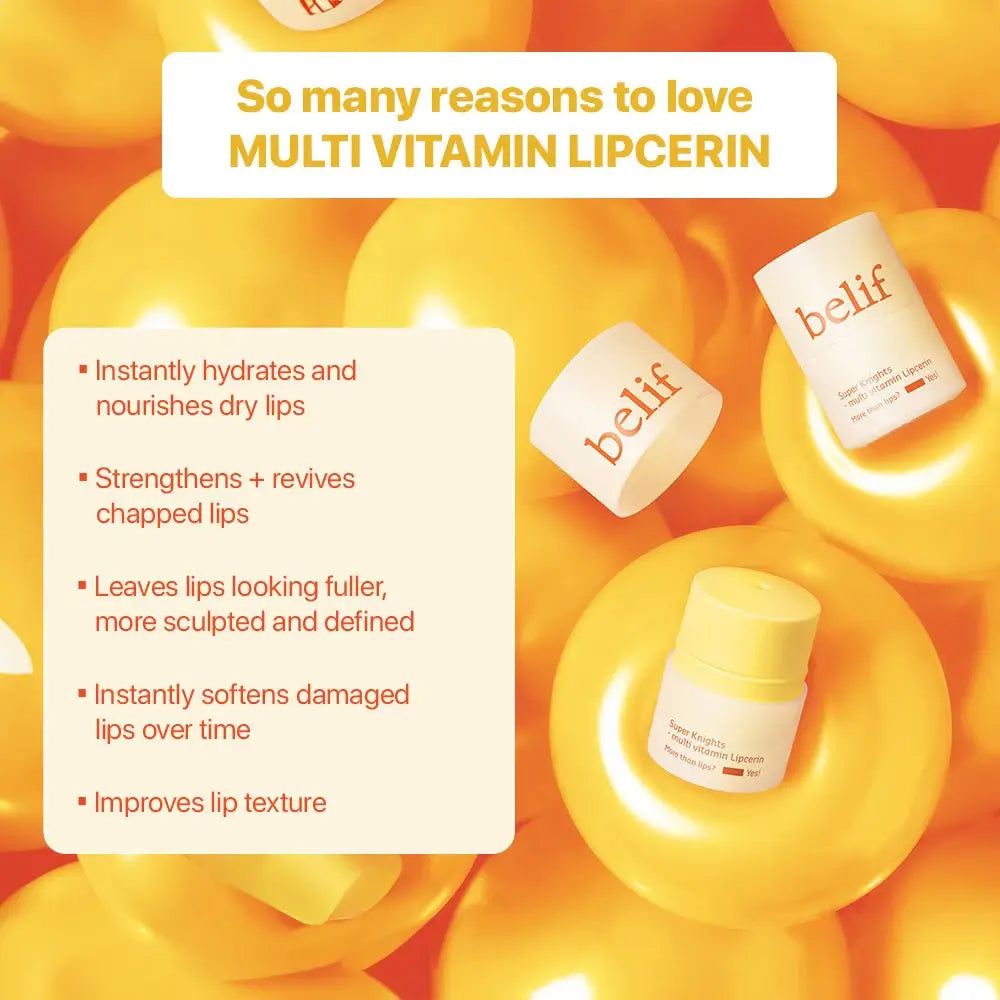 BELIF Super Knights Multi Vitamin Lipcerin – pflegender Lippenbalsam mit sanftem Peeling