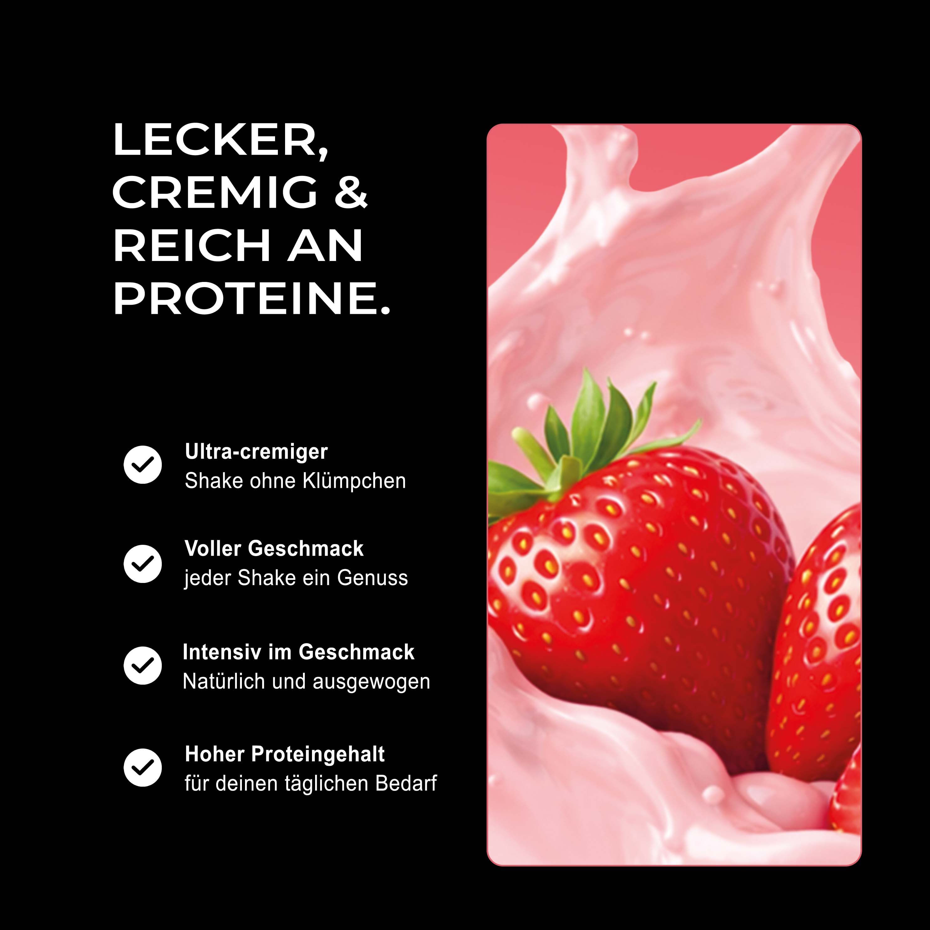 Neosupps Whey Proteinpulver Strawberry, 750g, Proteinpulver