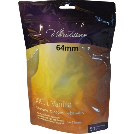 Vibratissimo Kondome XXL Vanilla, 64mm, 50 Stück.