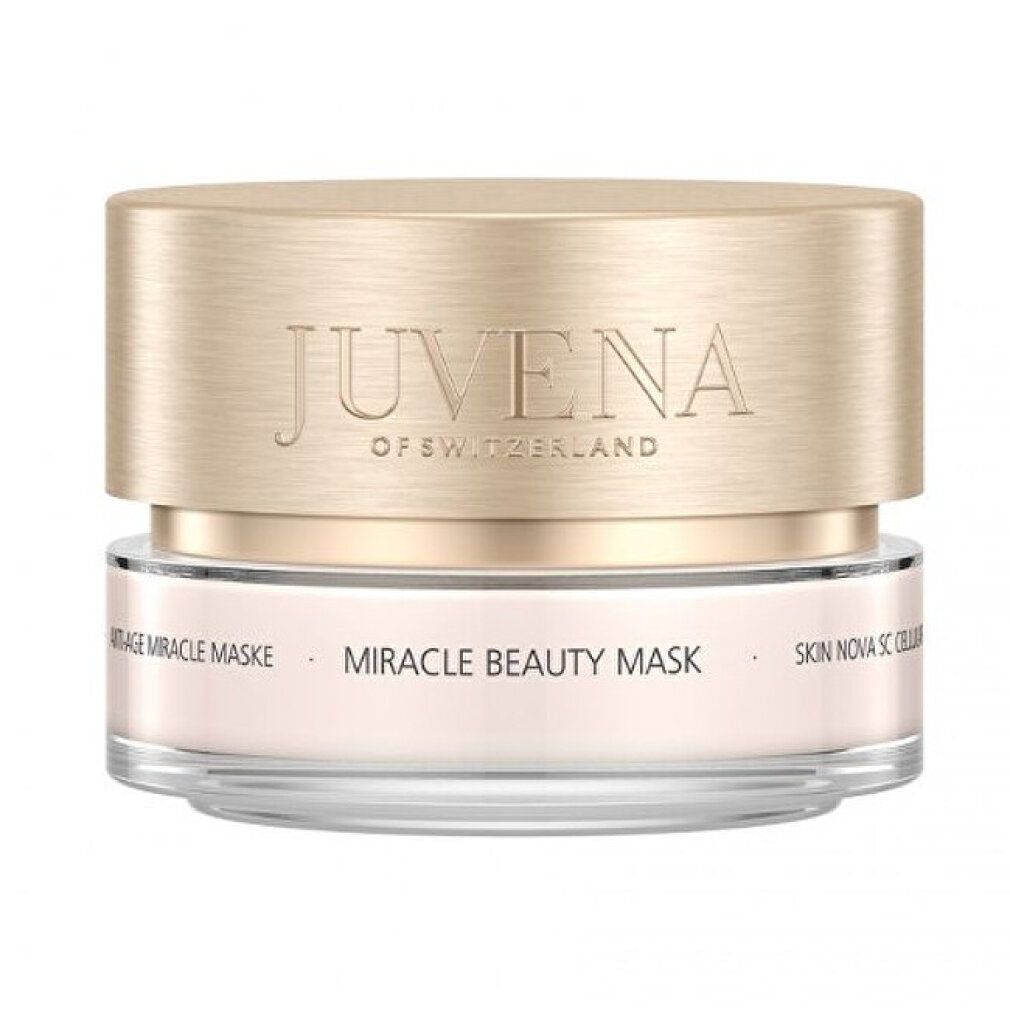 Cremebehälter mit goldfarbenem Deckel. Aufschrift: Juvena, Miracle Beauty Mask, Skin Nova SC Cellular.