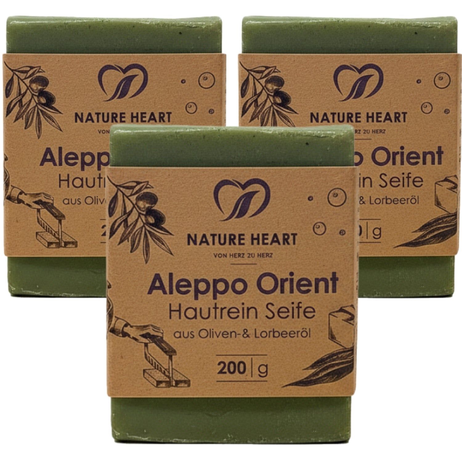 Nature Heart Aleppo Seife - Orient Hautrein
