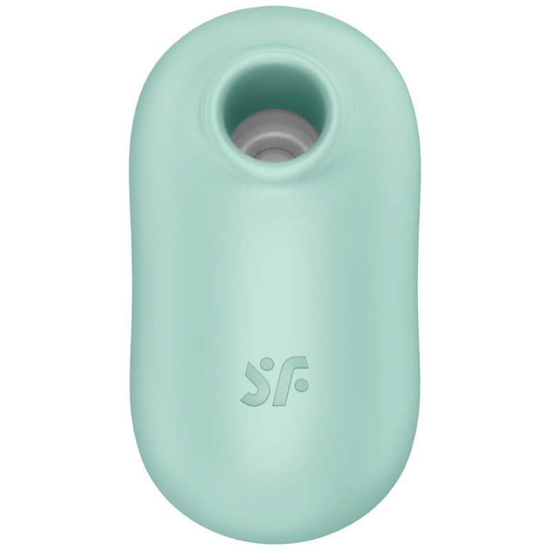 Mintgrüner Vibrator mit Öffnung, Nahaufnahme des Innenbereichs.