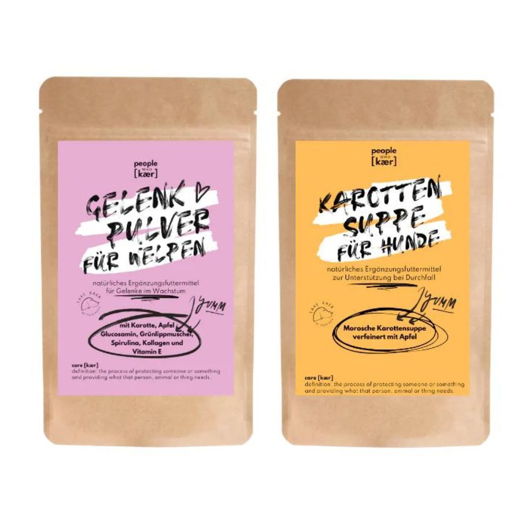 Sparset "Welpenstarter" Gelenkpulver Welpe + Morosche Karottensuppe - People Who Kaer