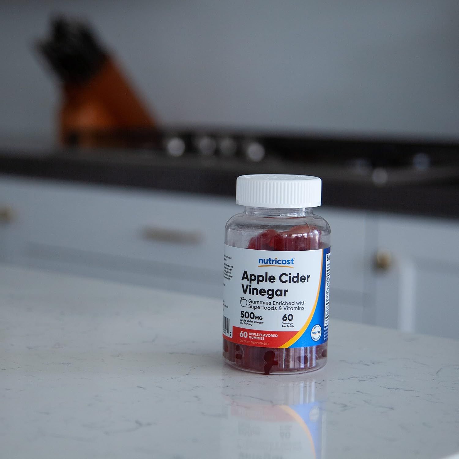 Nutricost Apfelessig Gummis, 500mg pro Portion, 60 Stück.