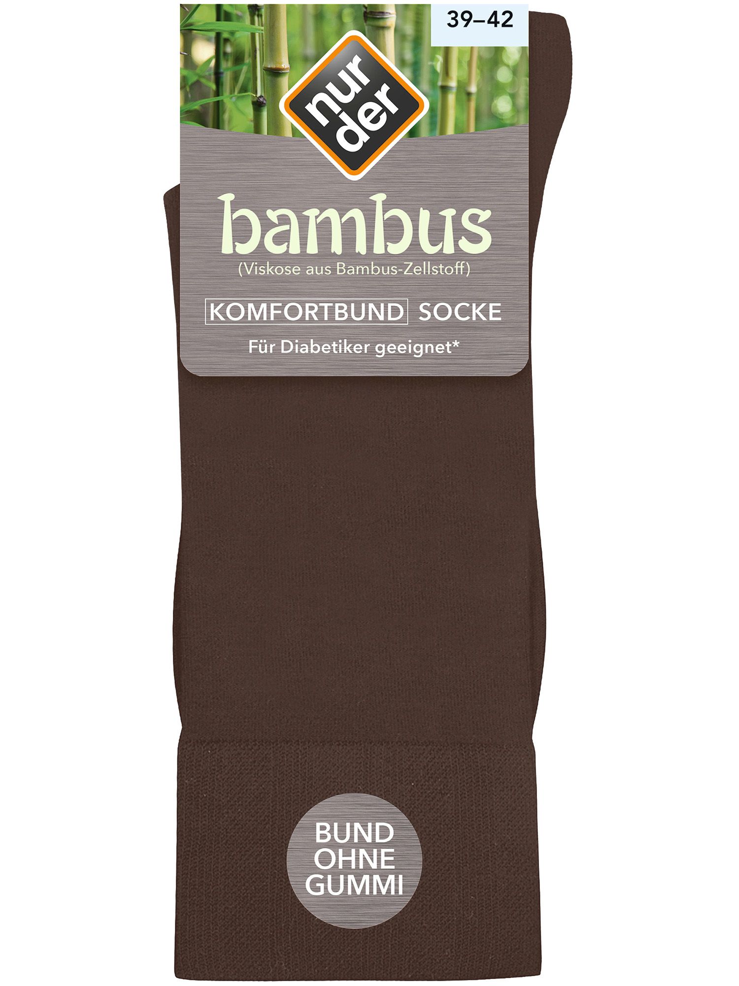 NUR DER Socke Bambus* Komfort - braun - Größe 43-46