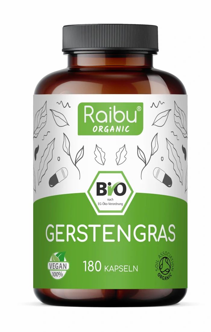 RAIBU BIO Gerstengras Kapseln Hochdosiert