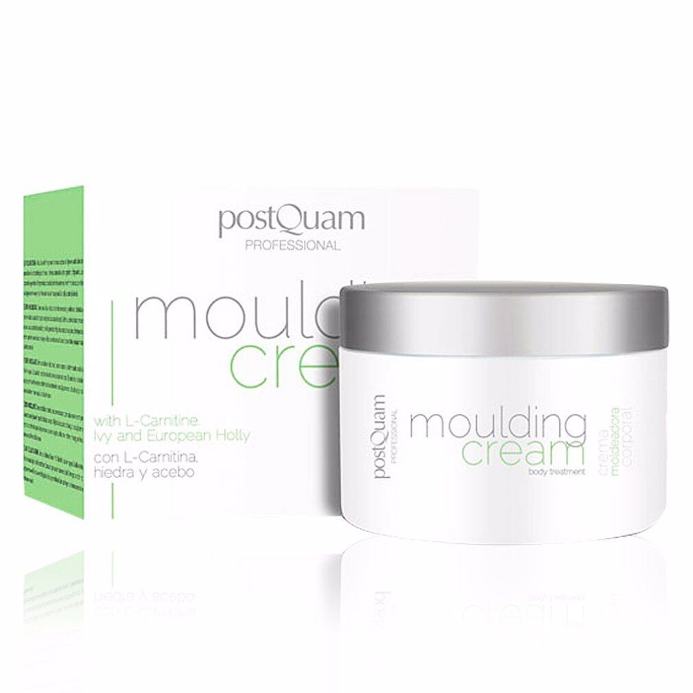 Creme-Tiegel und Verpackung. Aufschrift: Moulding Cream, Postquam Professional. Enthält L-Carnitin, Efeu und Stechpalme.