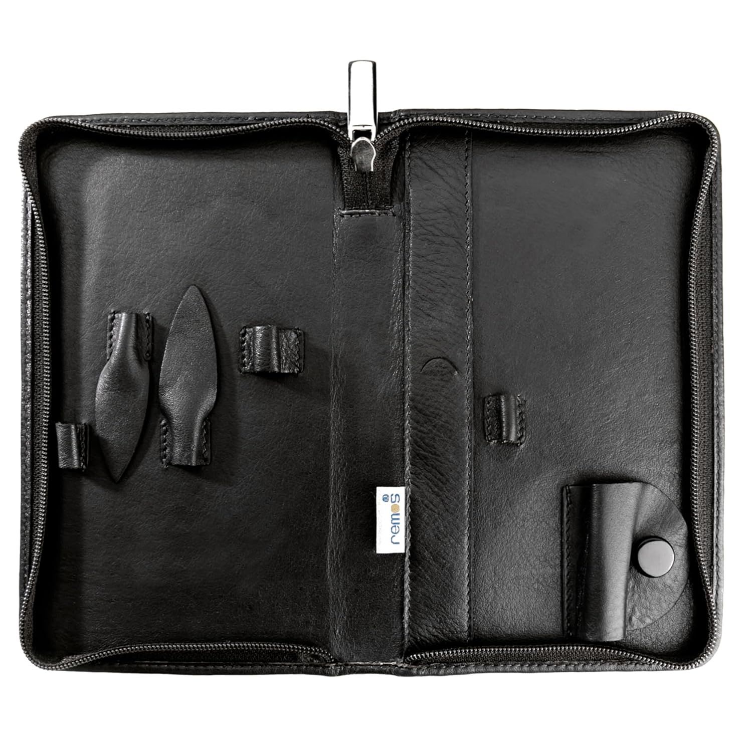 REMOS Etui "Boreas", echtes Leder, schwarz, leer