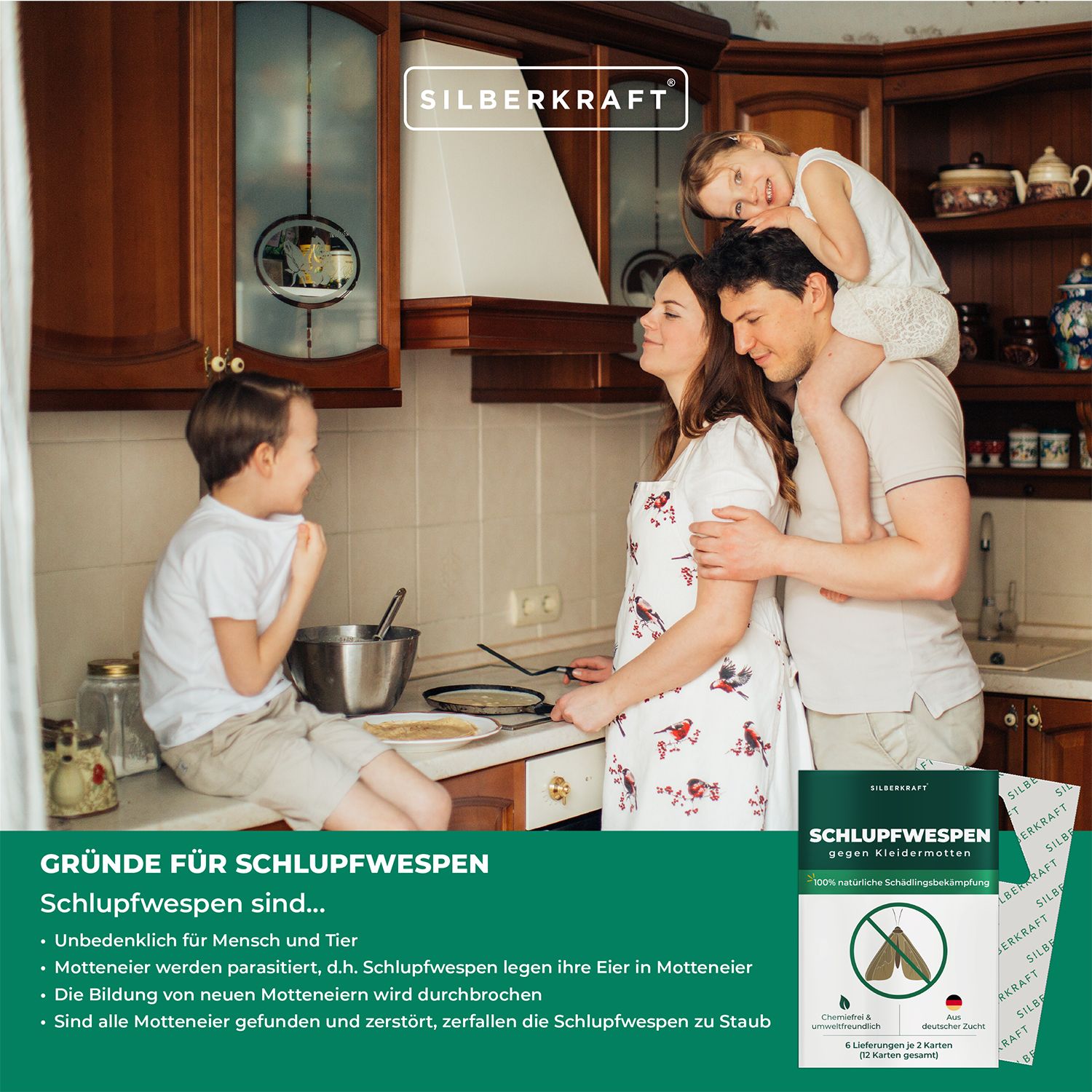 SILBERKRAFT Schlupfwespen gegen Kleidermotten