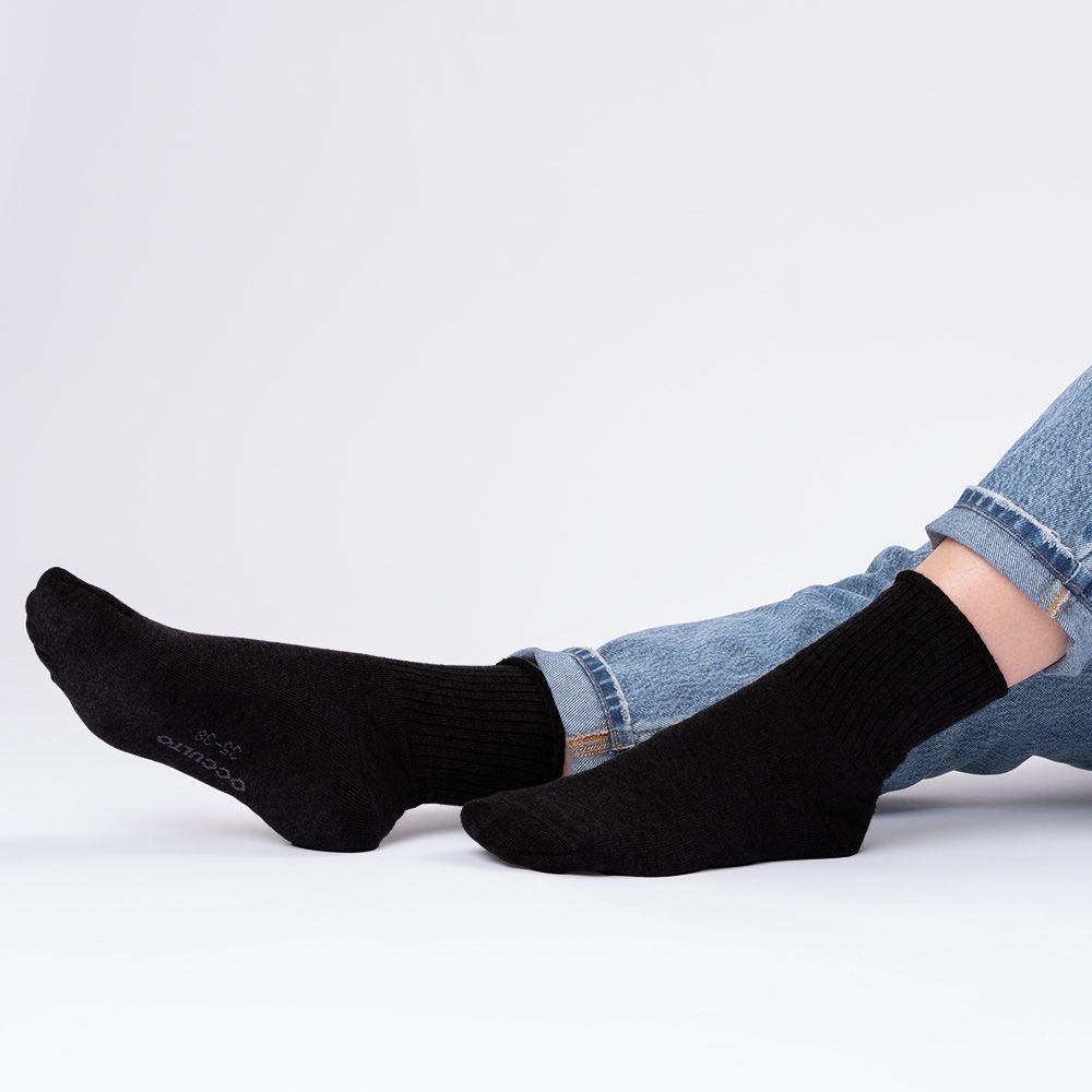 Occulto Damen & Herren Socken ohne Gummibund 10er Pack (Modell: Velano) Blk 43-46