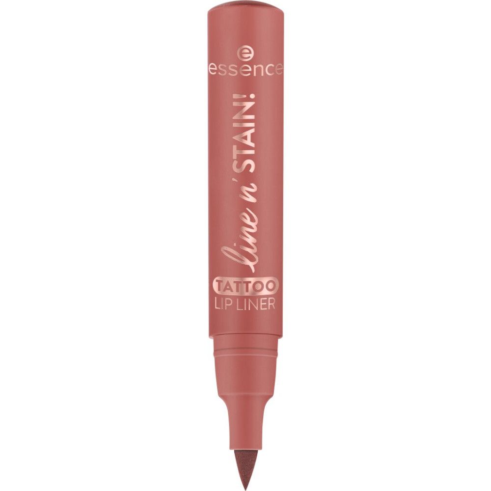 Lippenkonturenstift, rosa. Aufschrift: Line n' Stain, Tattoo Lipliner. Spitze in dunklem Braun.