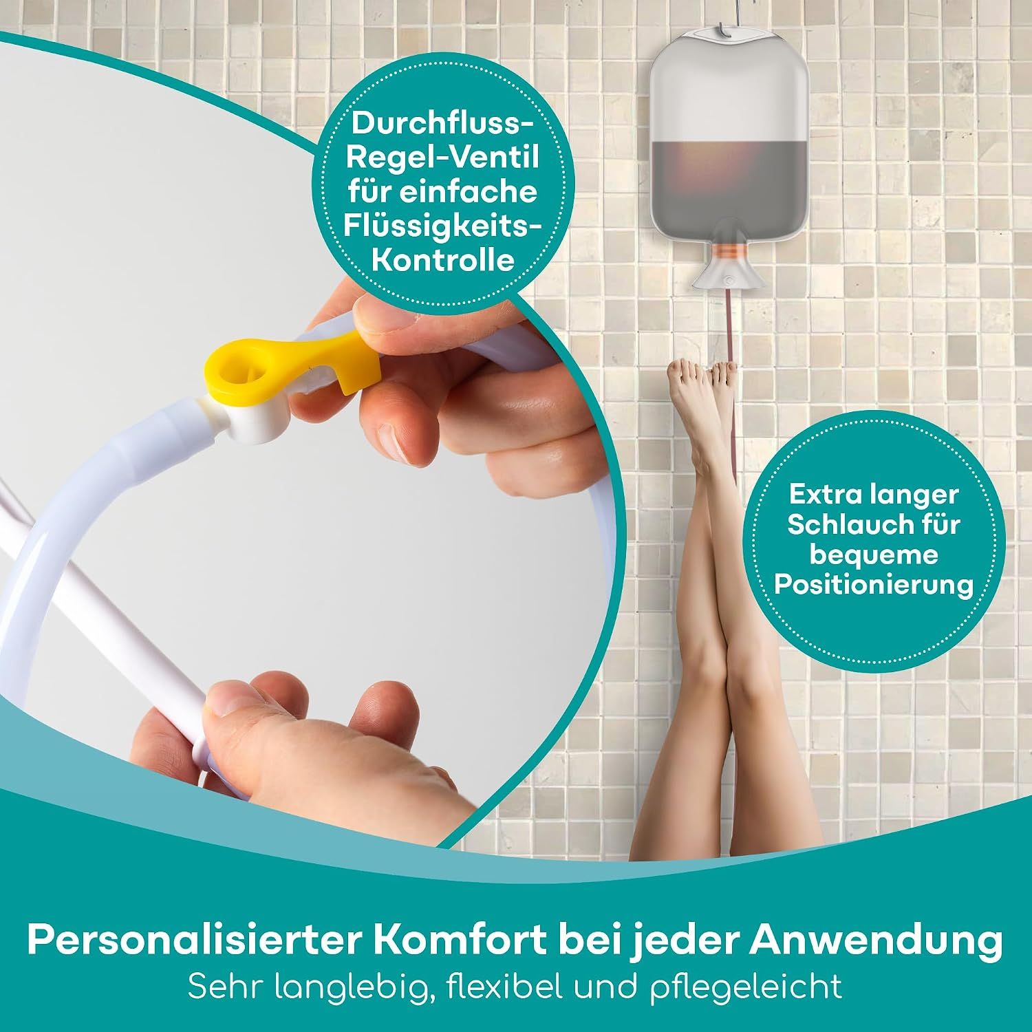 Detailansicht eines Durchfluss-Regel-Ventils für einfache Flüssigkeitskontrolle bei einem Einlaufset.