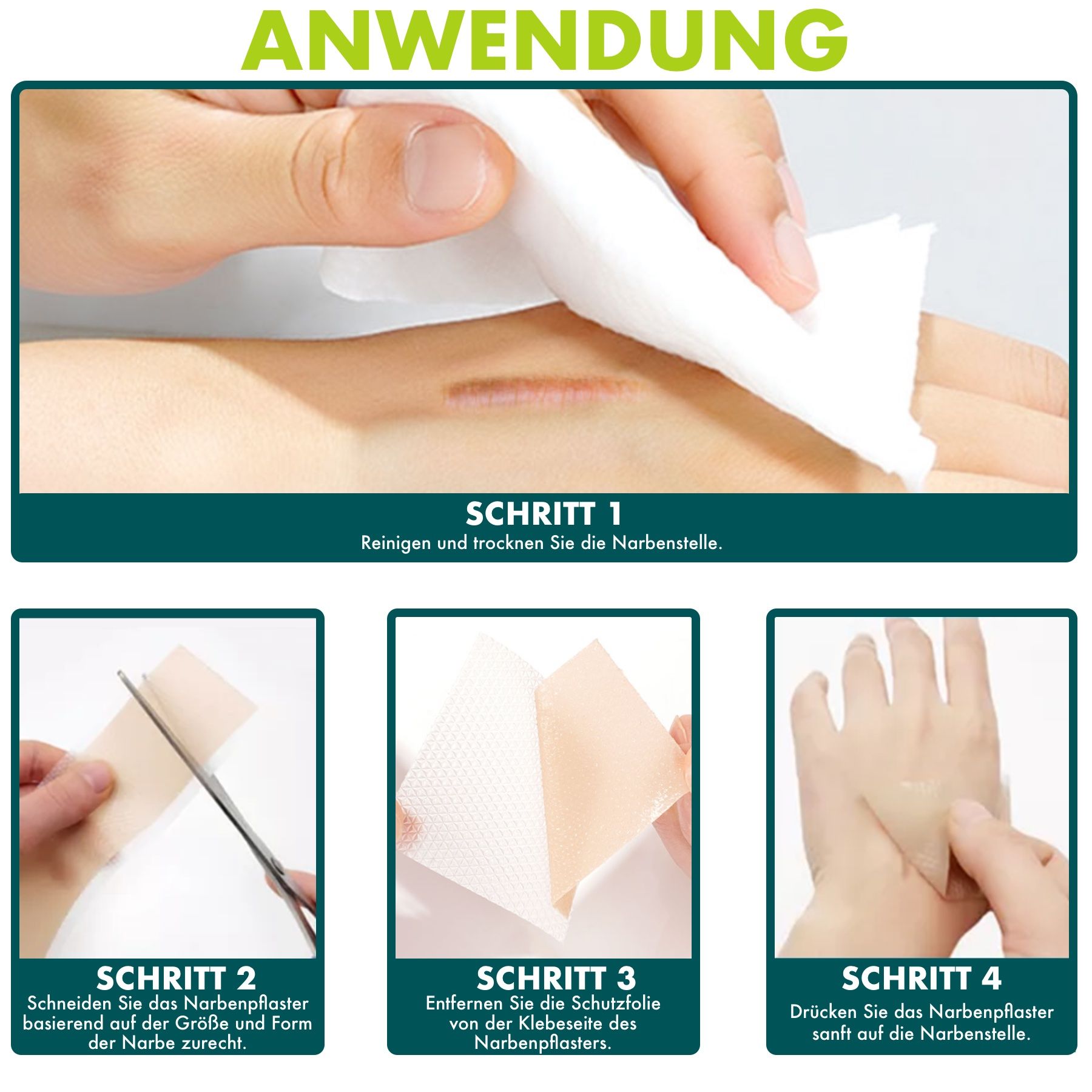 P-Beauty Silicone Wundpflaster für Narben