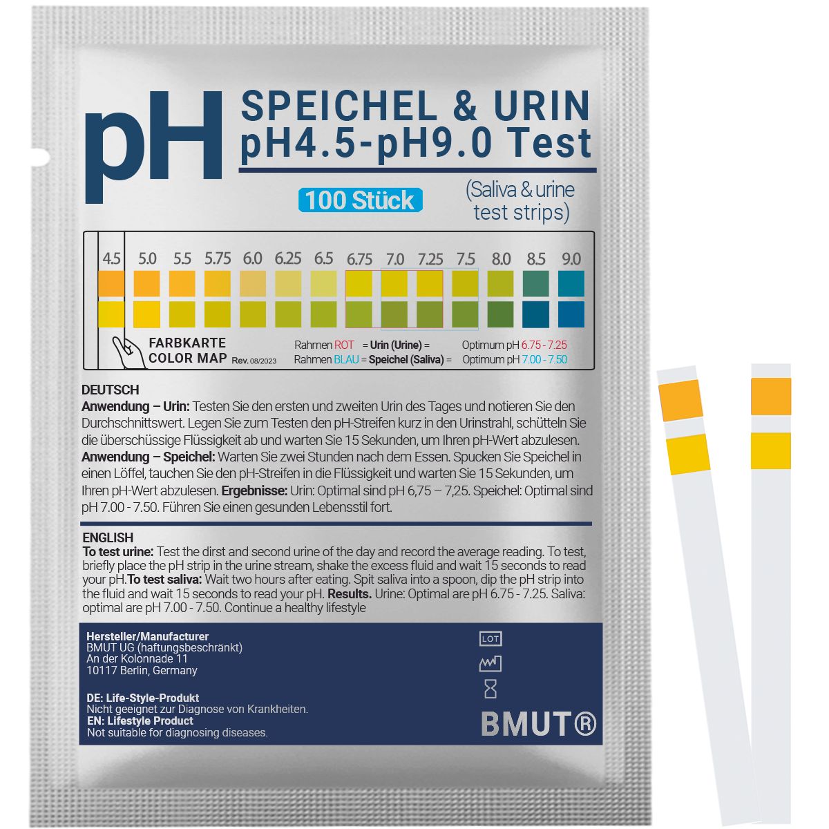 BMUT pH Teststreifen für Urin & Speichel