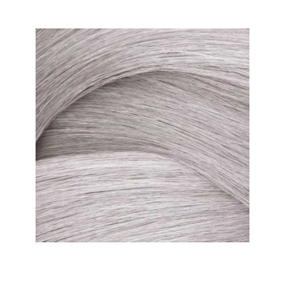 Graue Haarsträhne, nah. Die Textur der Haare ist deutlich sichtbar.