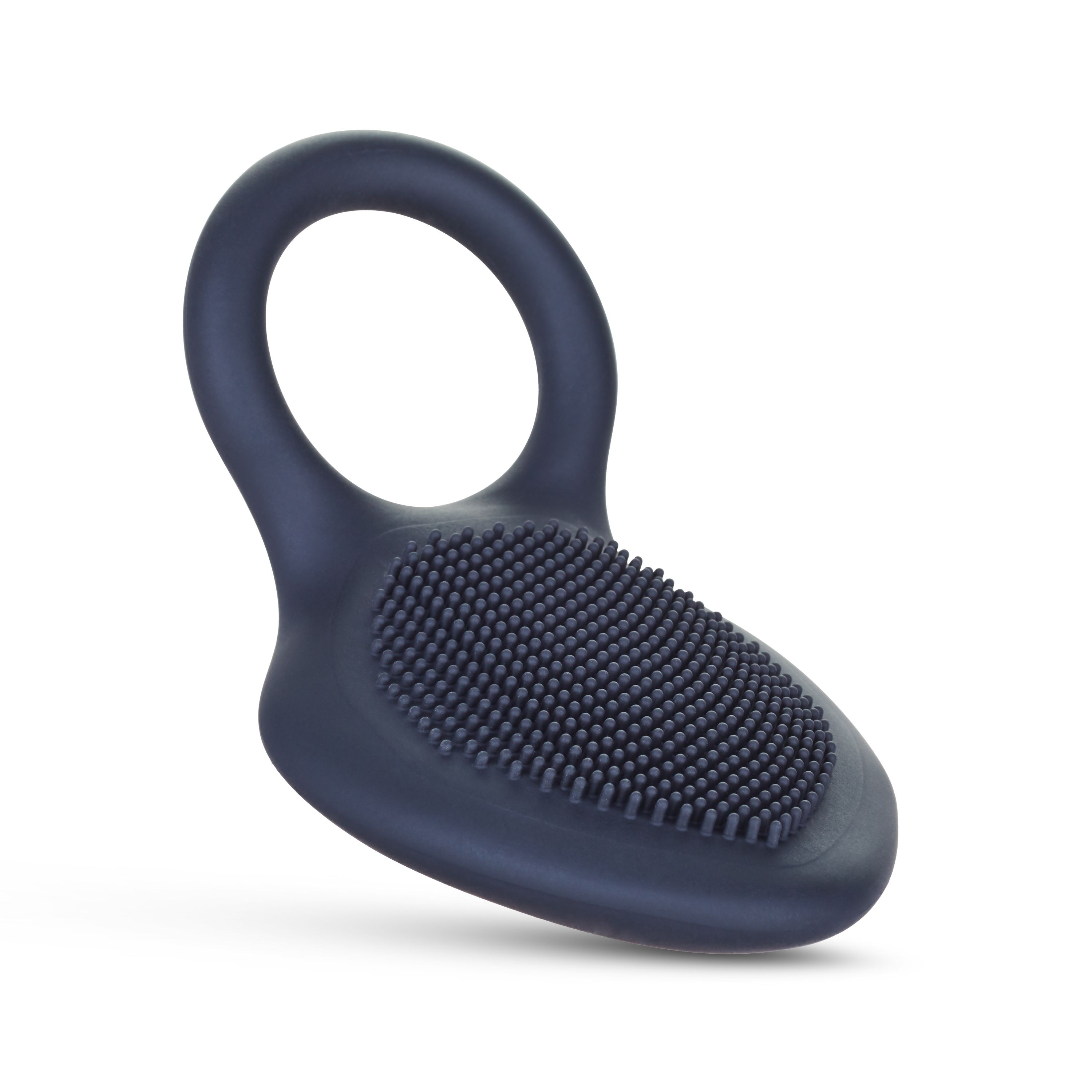 Dunkelblaues, ringförmiges Gerät mit strukturiertem Bereich.