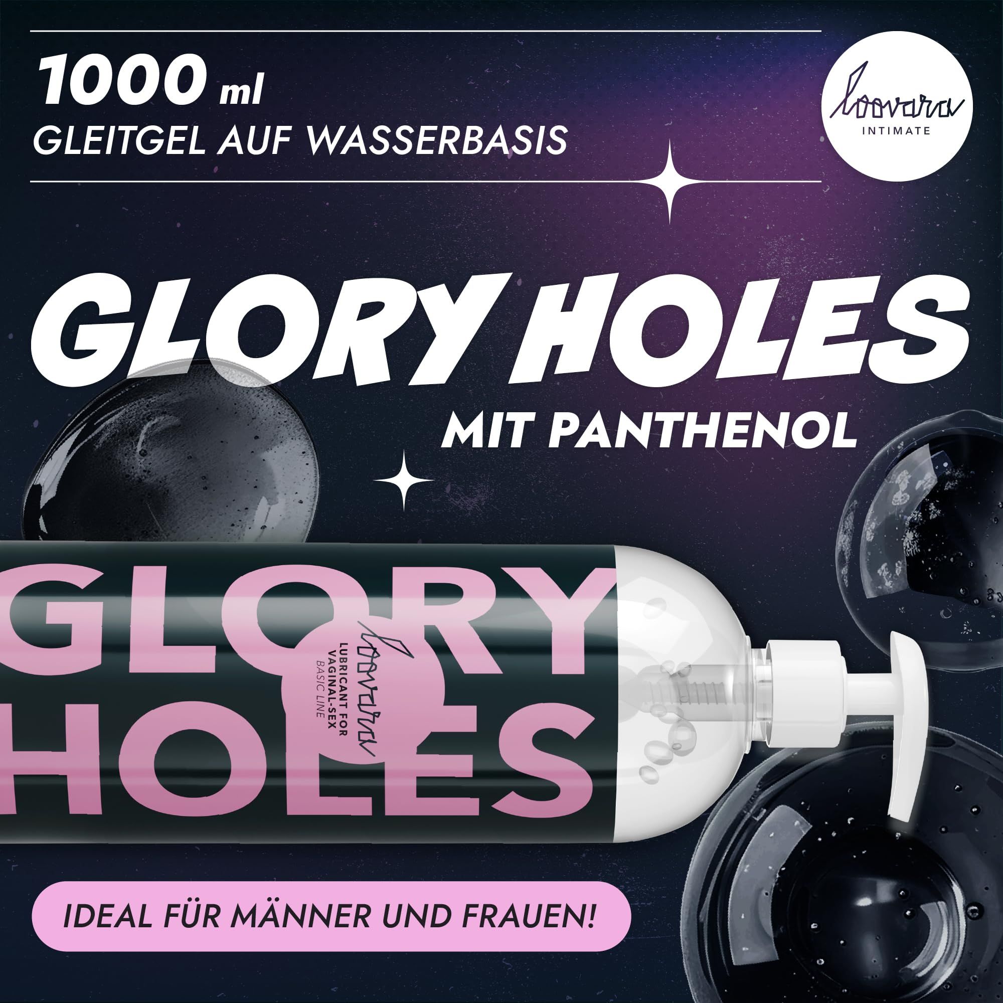 Flasche Loovara Intimate Glory Holes Gleitgel mit Panthenol, 1000ml.