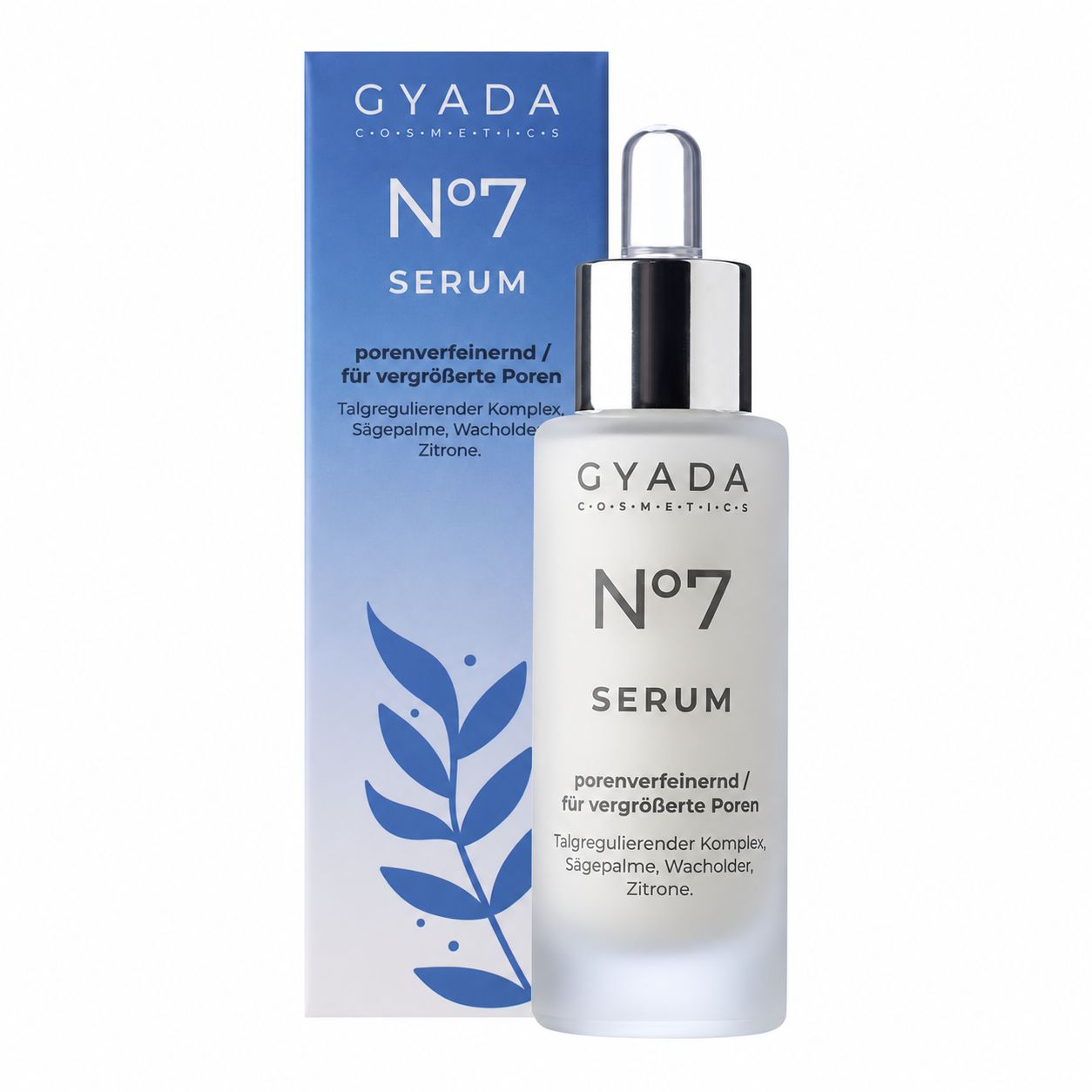Gyada Cosmetics N°7 Serum mit Tiegel und Verpackung.
