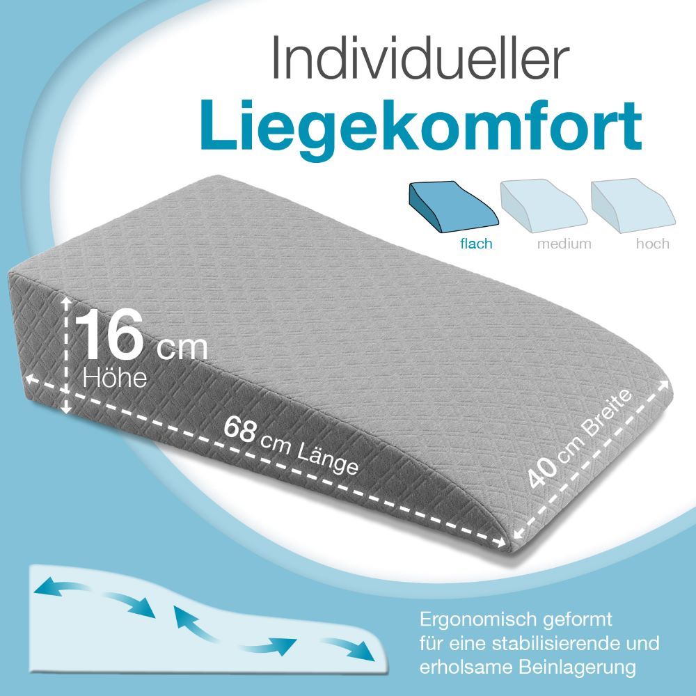 Bestschlaf Bein-Lagerungskissen »Visko«, flach, 68x40x16cm, grau