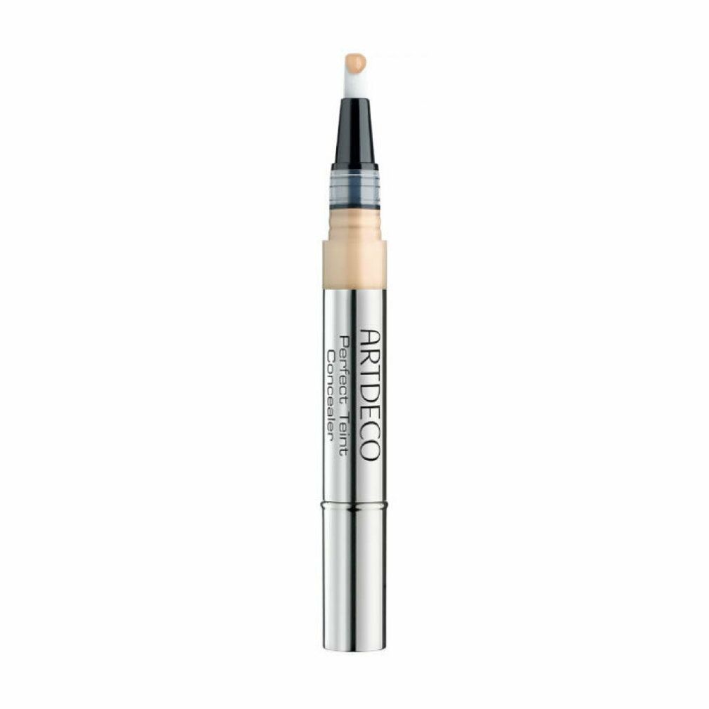 PERFECT TEINT Concealer. Silberfarbene Hülle, hellbeige Farbton. Aufschrift: ARTDECO Perfect Teint Concealer.