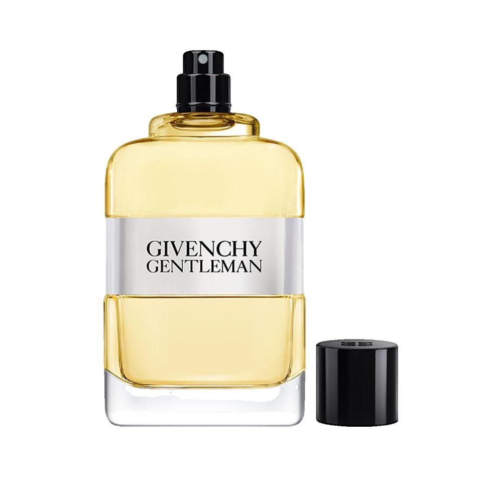 Givenchy Gentleman Eau de Toilette Flakon mit abgenommenem schwarzem Verschluss.