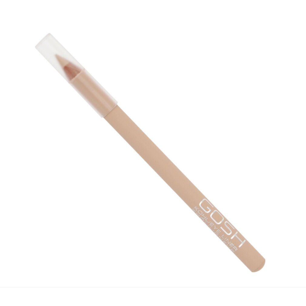Gosh Kohl Eyeliner in Off White mit transparenter Kappe. Beige Stift mit silbernem Schriftzug.