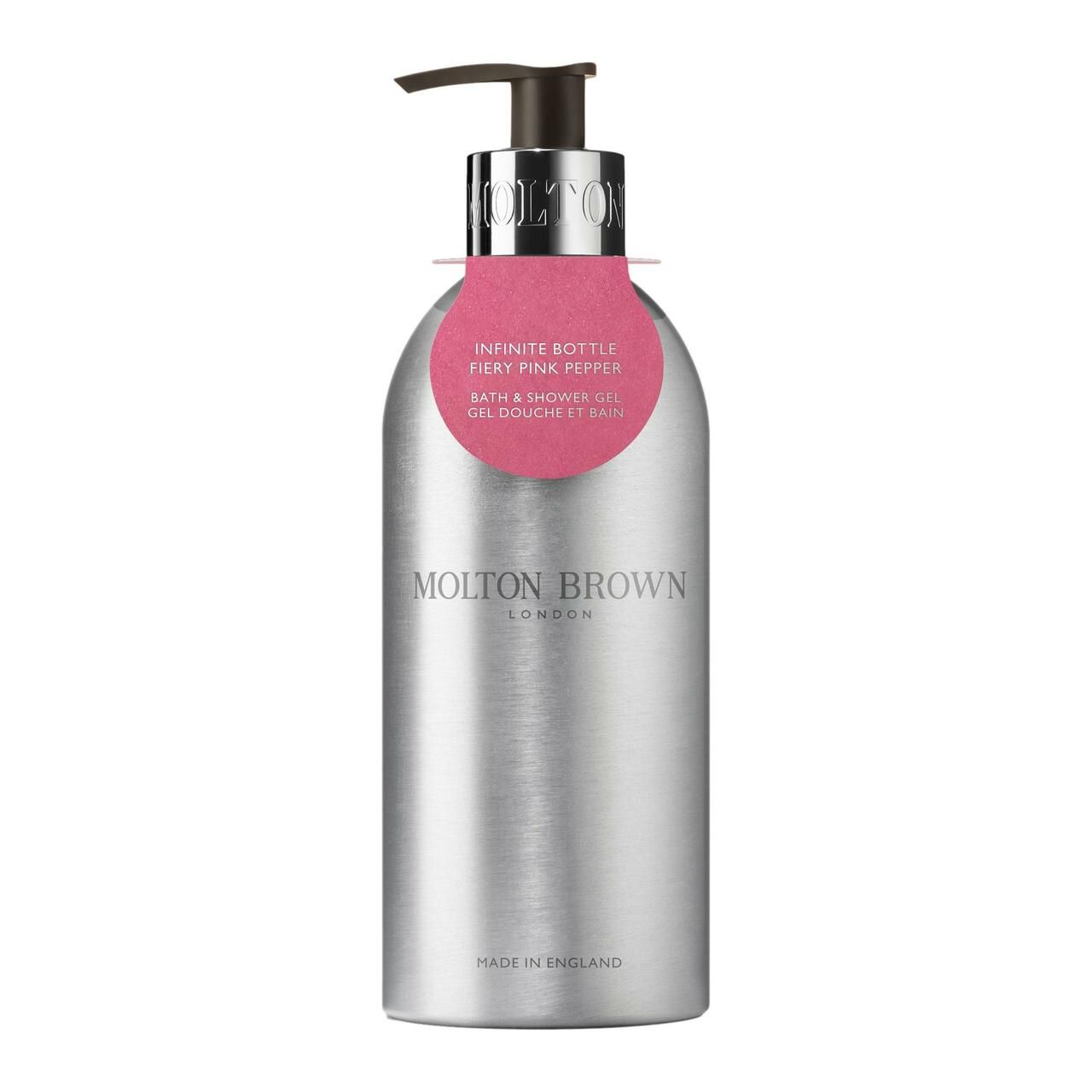 Molton Brown Bade- & Duschgel Flasche mit Pumpspender.